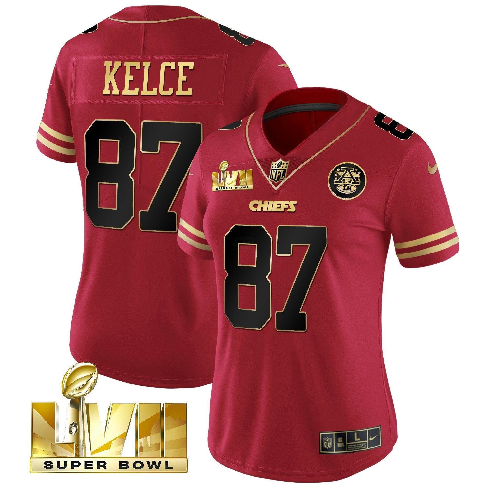 Camisa NFL Women’s Super Bowl LVII Vermelha Dourada Vapor Jersey