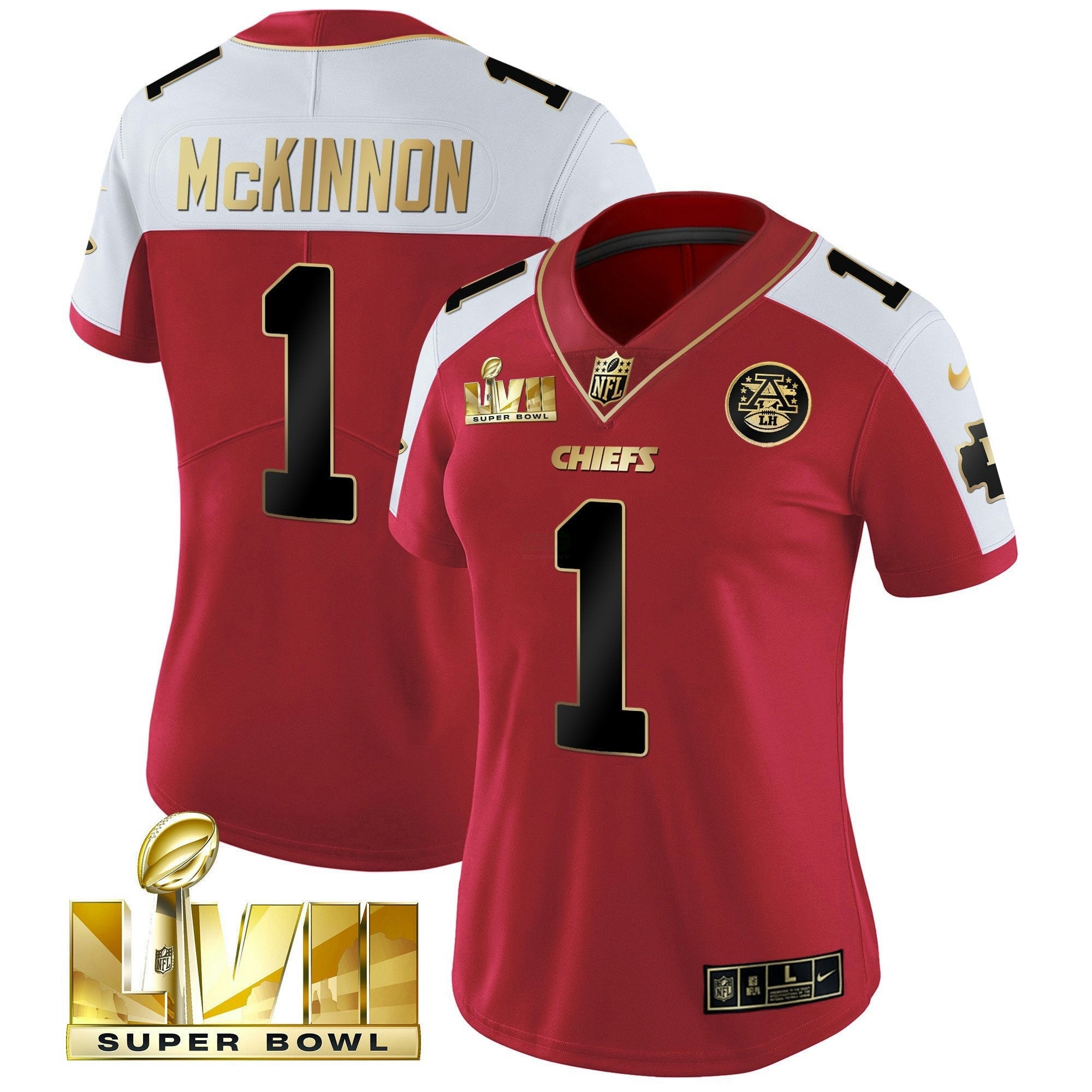 Camisa NFL Women’s Super Bowl LVII Vermelha Dourada Vapor Jersey