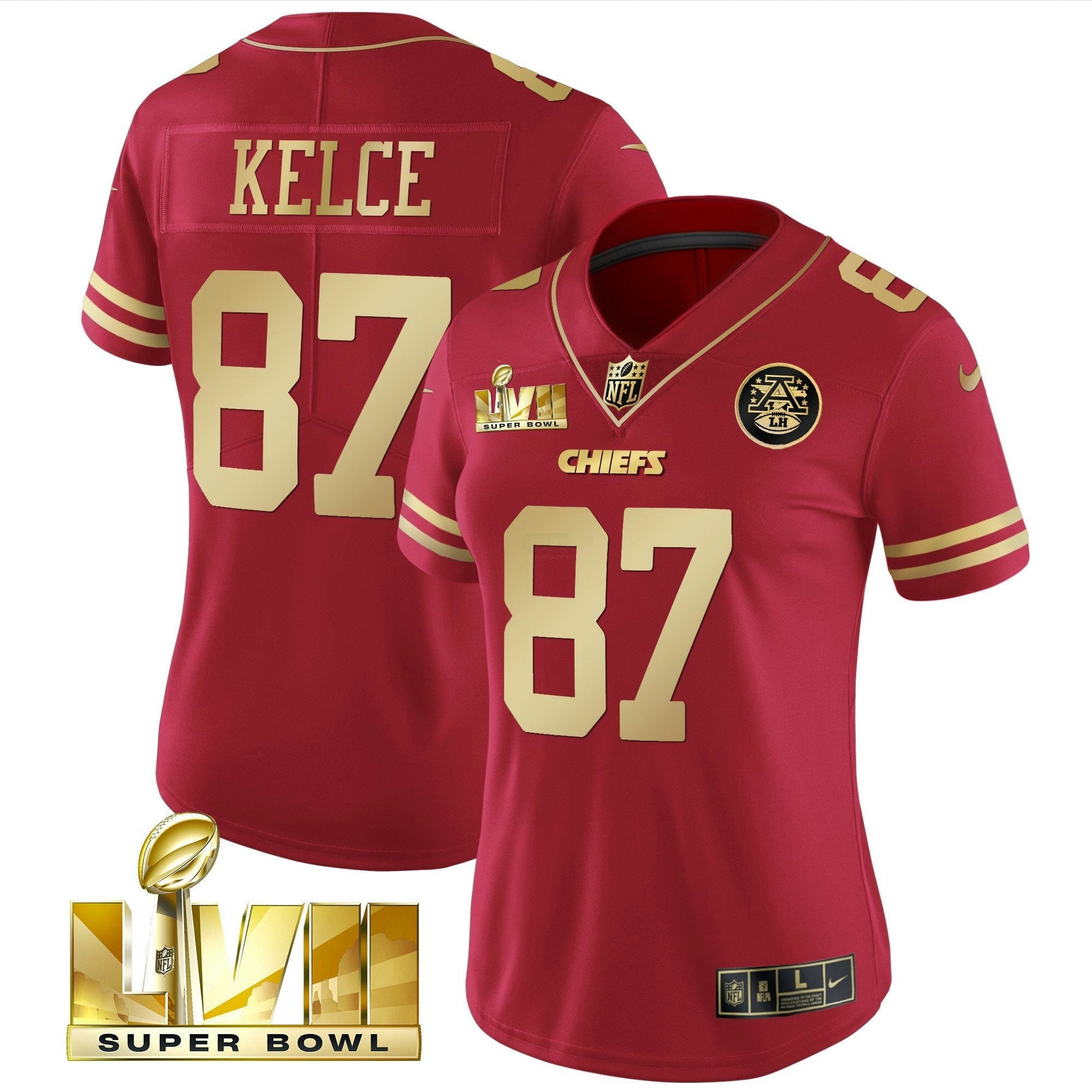 Camisa NFL Women’s Super Bowl LVII Vermelha Dourada Vapor Jersey