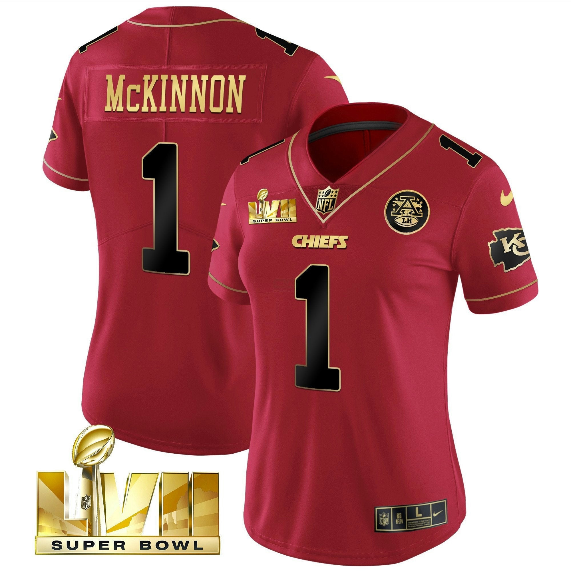 Camisa NFL Women’s Super Bowl LVII Vermelha Dourada Vapor Jersey