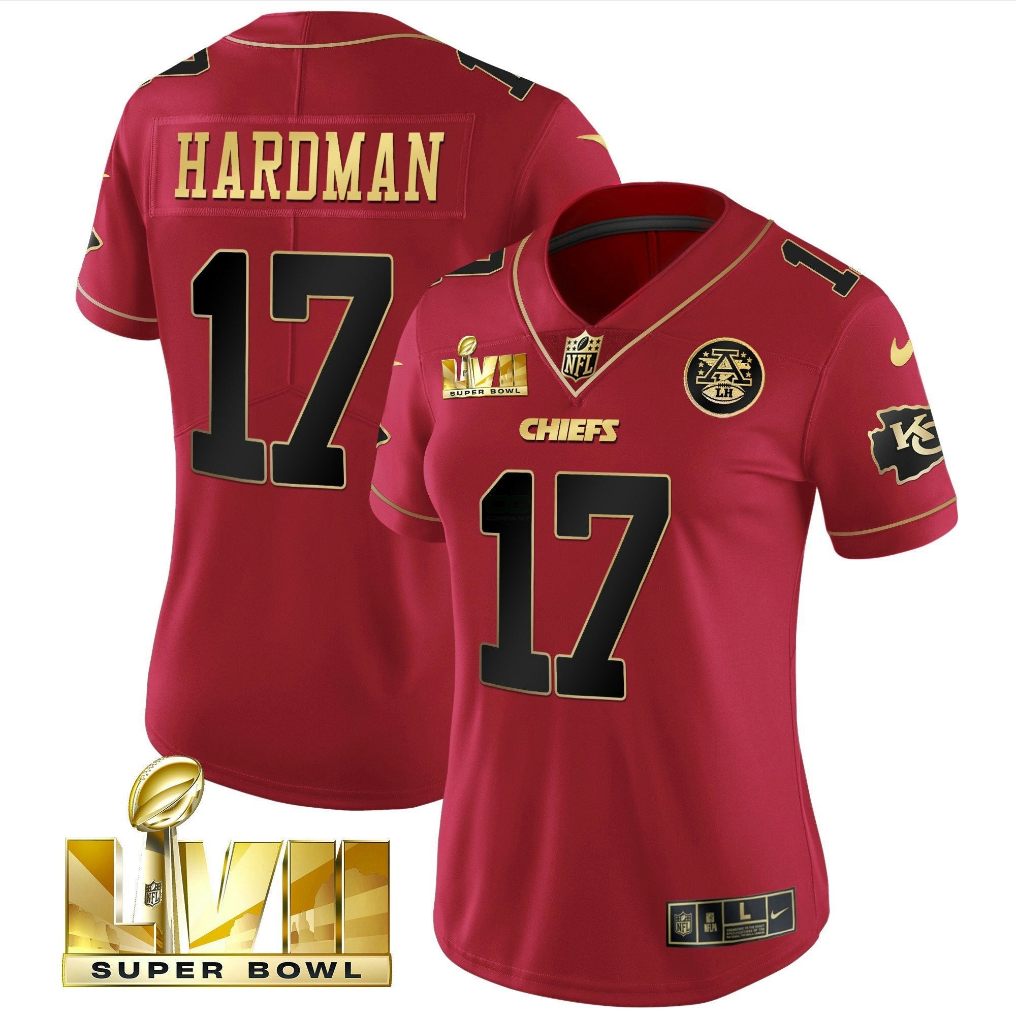 Camisa NFL Women’s Super Bowl LVII Vermelha Dourada Vapor Jersey