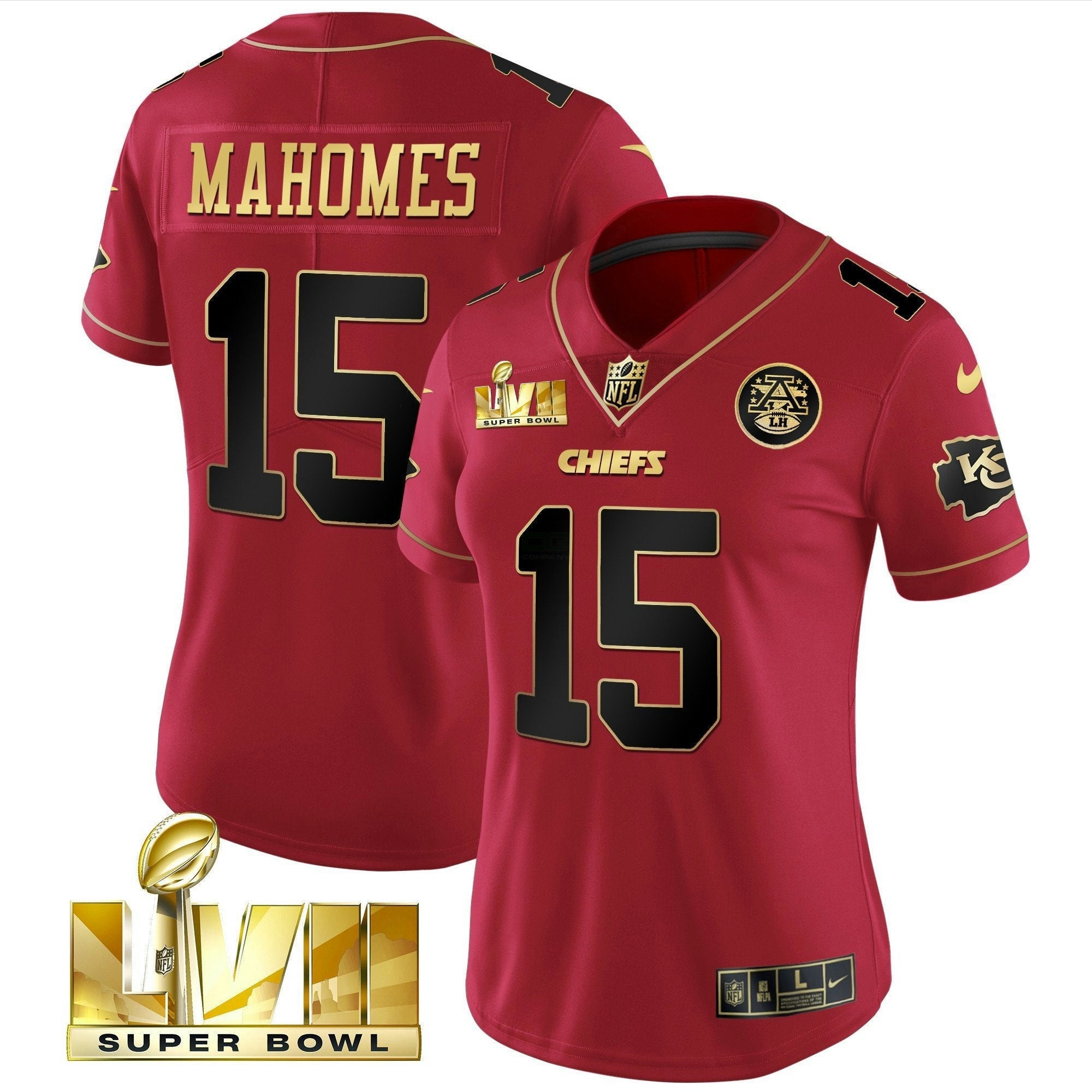 Camisa NFL Women’s Super Bowl LVII Vermelha Dourada Vapor Jersey