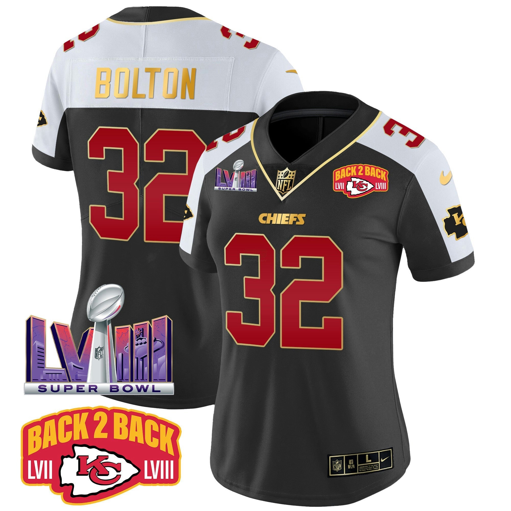 Camisa NFL Women’s Super Bowl LVIII & Back 2 Back Patch Vapor Jersey
