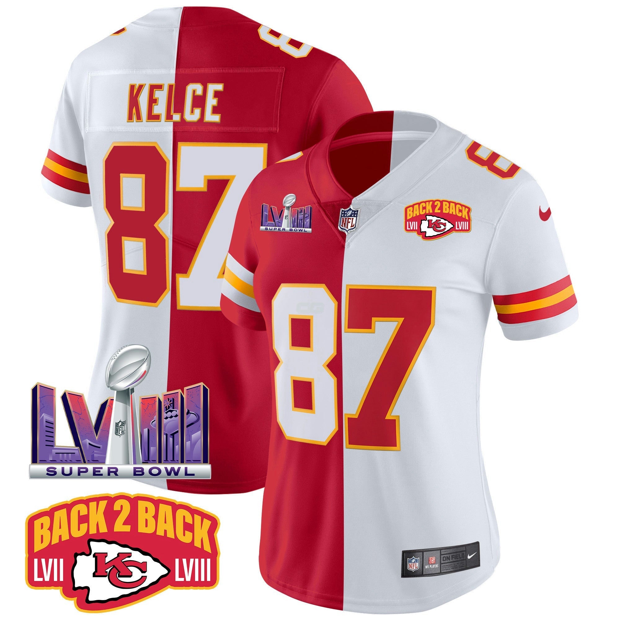 Camisa NFL Women’s Super Bowl LVIII & Back 2 Back Patch Vapor Jersey V2