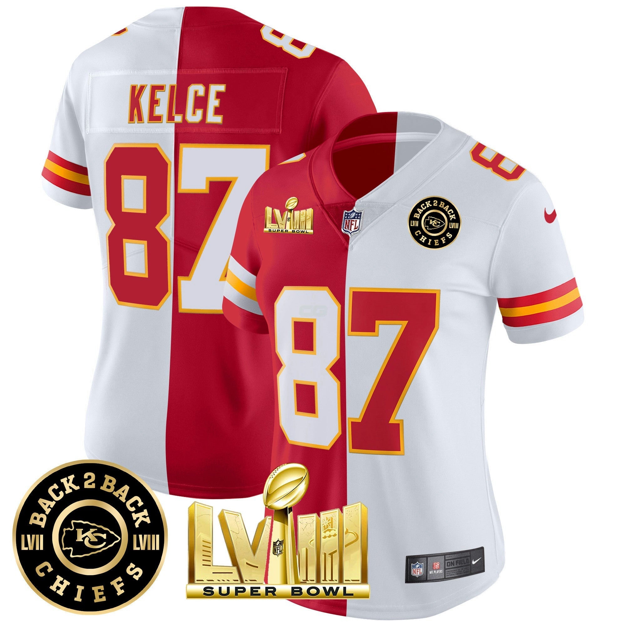 Camisa NFL Women’s Super Bowl LVIII & Back 2 Back Patch Vapor Jersey V4