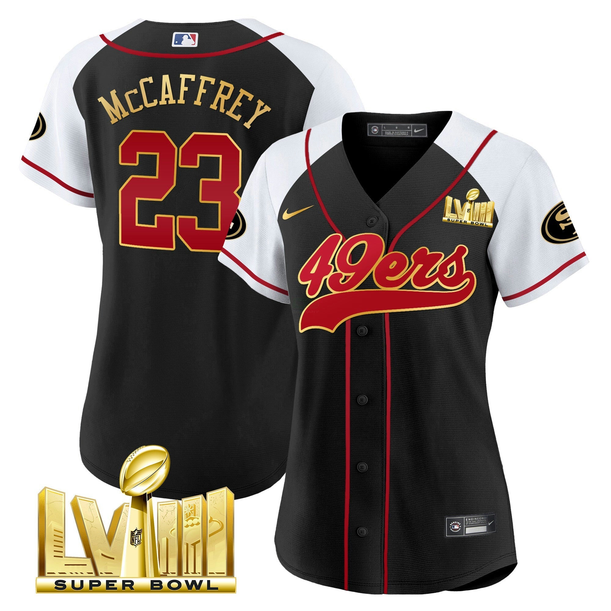 Camisa NFL Women’s Super Bowl LVIII Dourada Patch Jersey