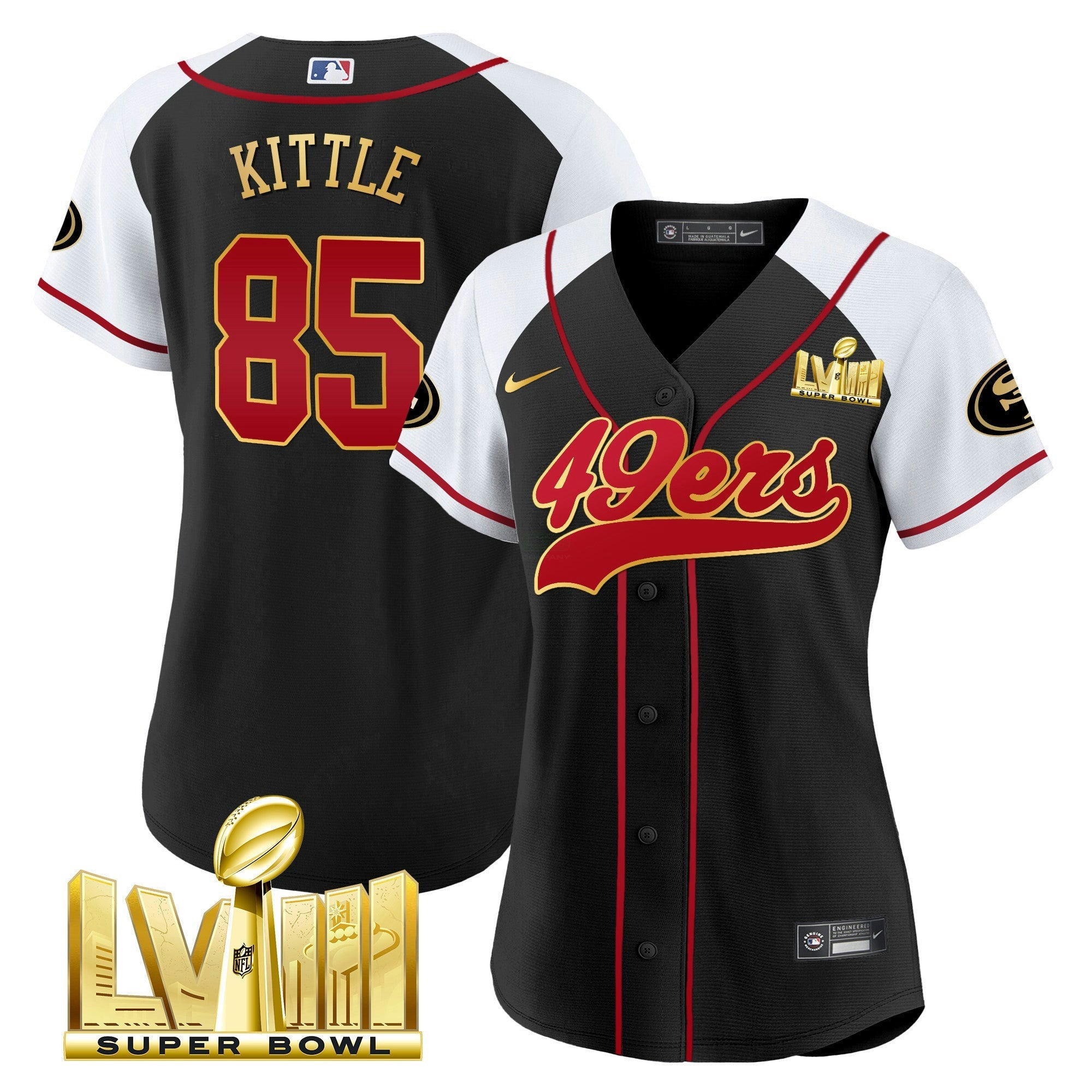 Camisa NFL Women’s Super Bowl LVIII Dourada Patch Jersey