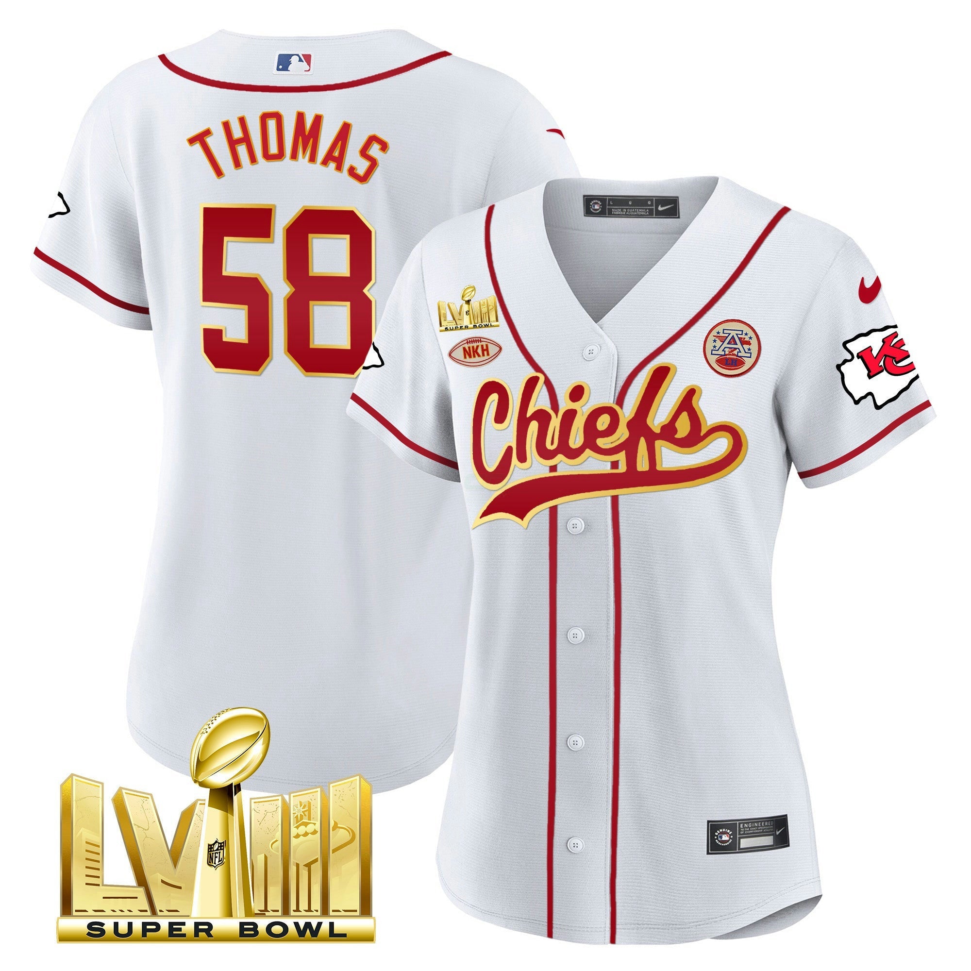 Camisa NFL Women’s Super Bowl LVIII Dourada Patch Jersey
