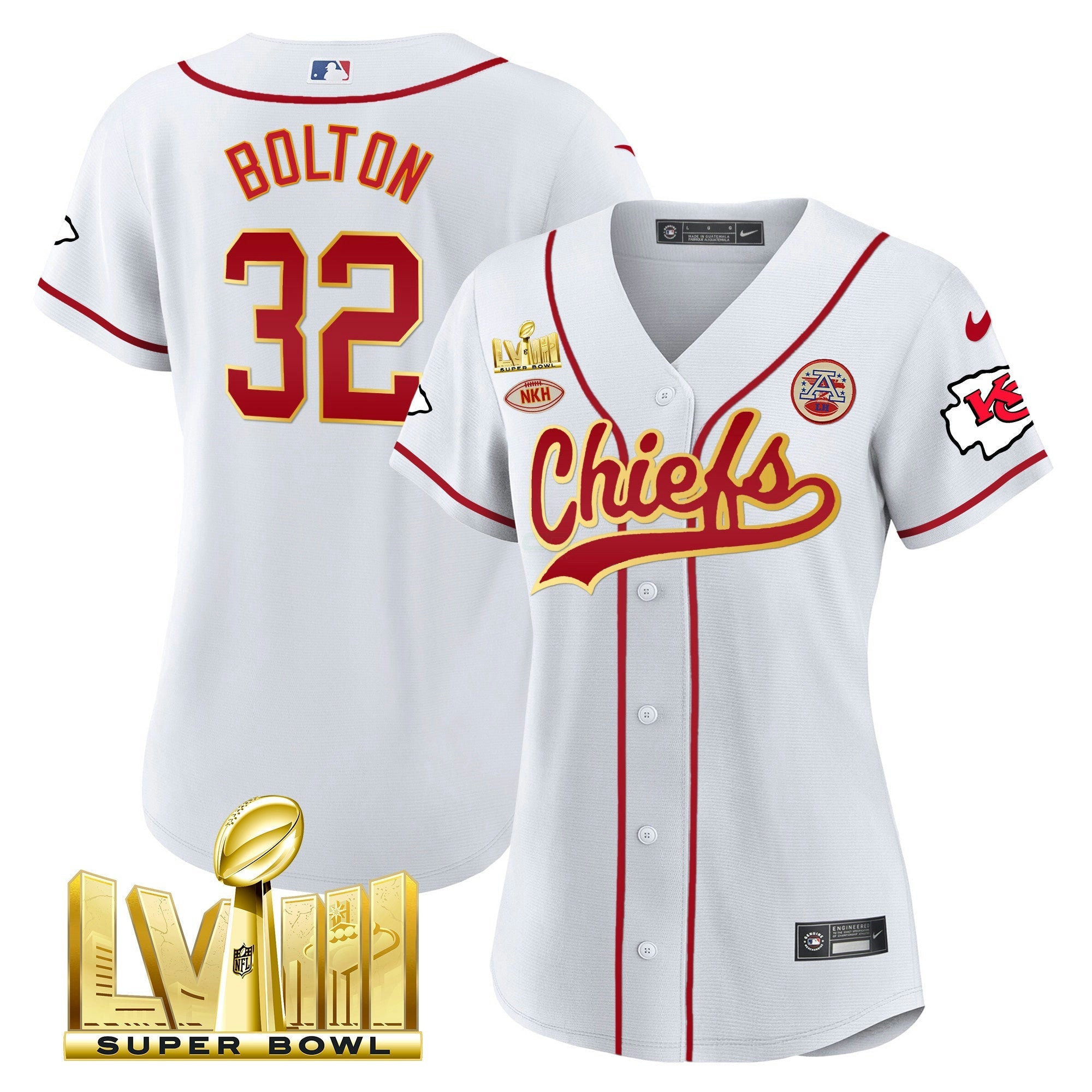 Camisa NFL Women’s Super Bowl LVIII Dourada Patch Jersey