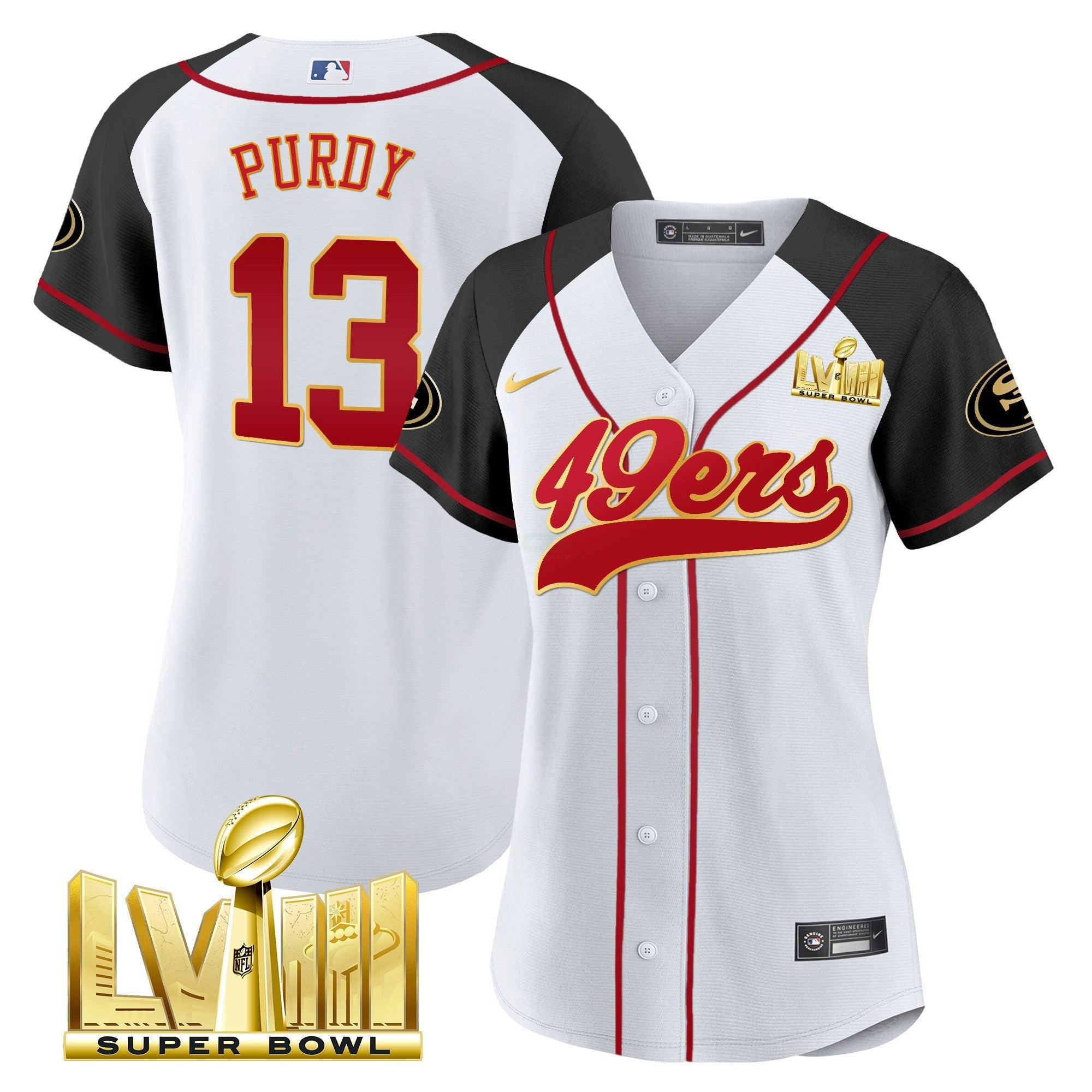 Camisa NFL Women’s Super Bowl LVIII Dourada Patch Jersey