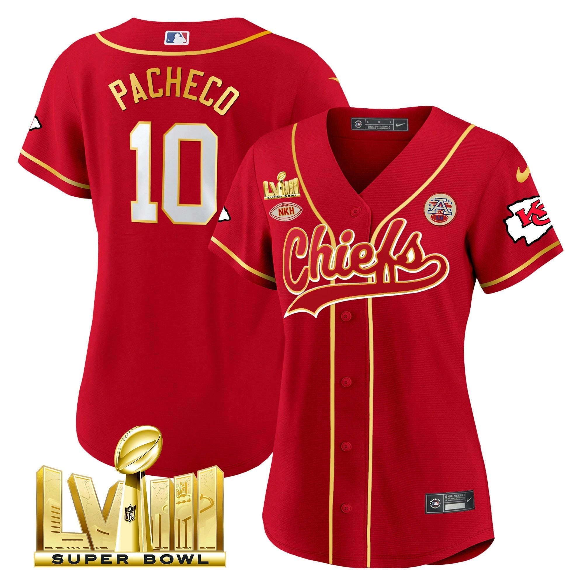 Camisa NFL Women’s Super Bowl LVIII Dourada Patch Jersey