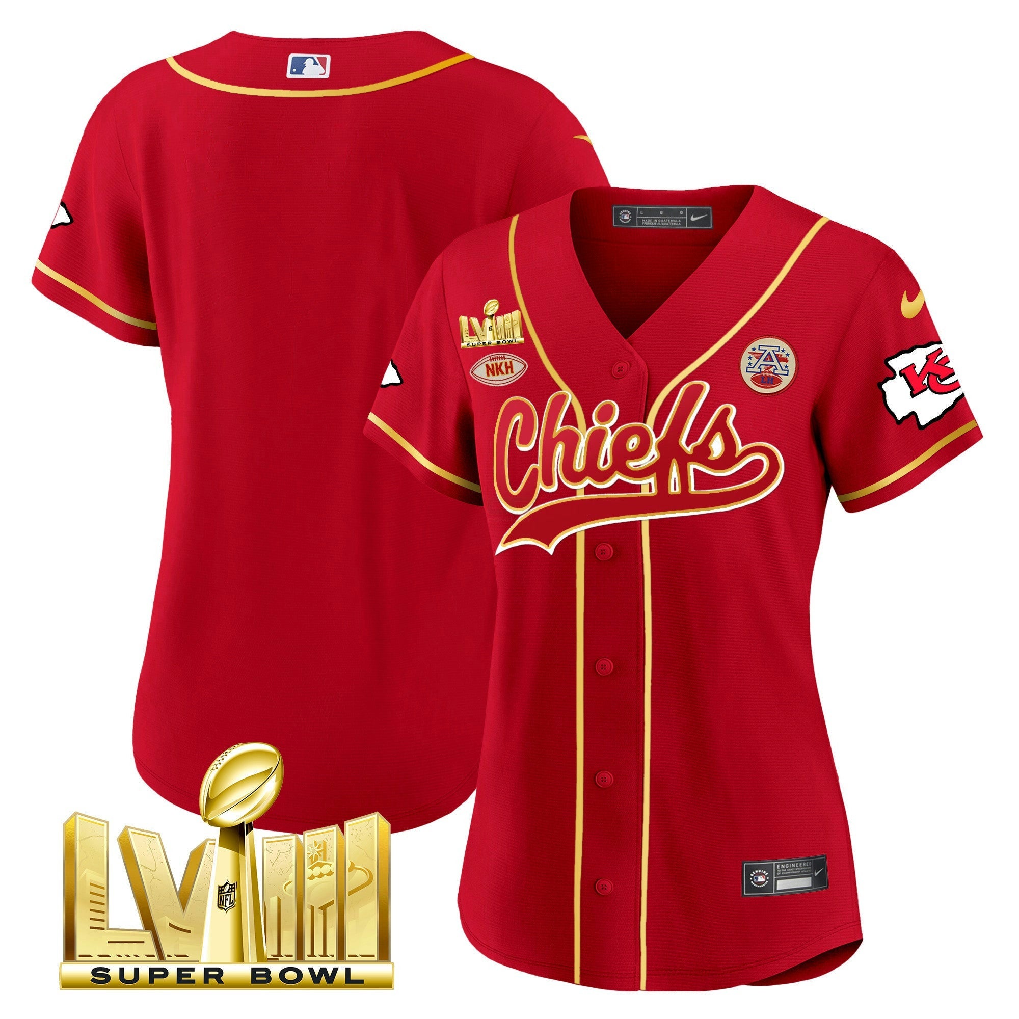 Camisa NFL Women’s Super Bowl LVIII Dourada Patch Jersey