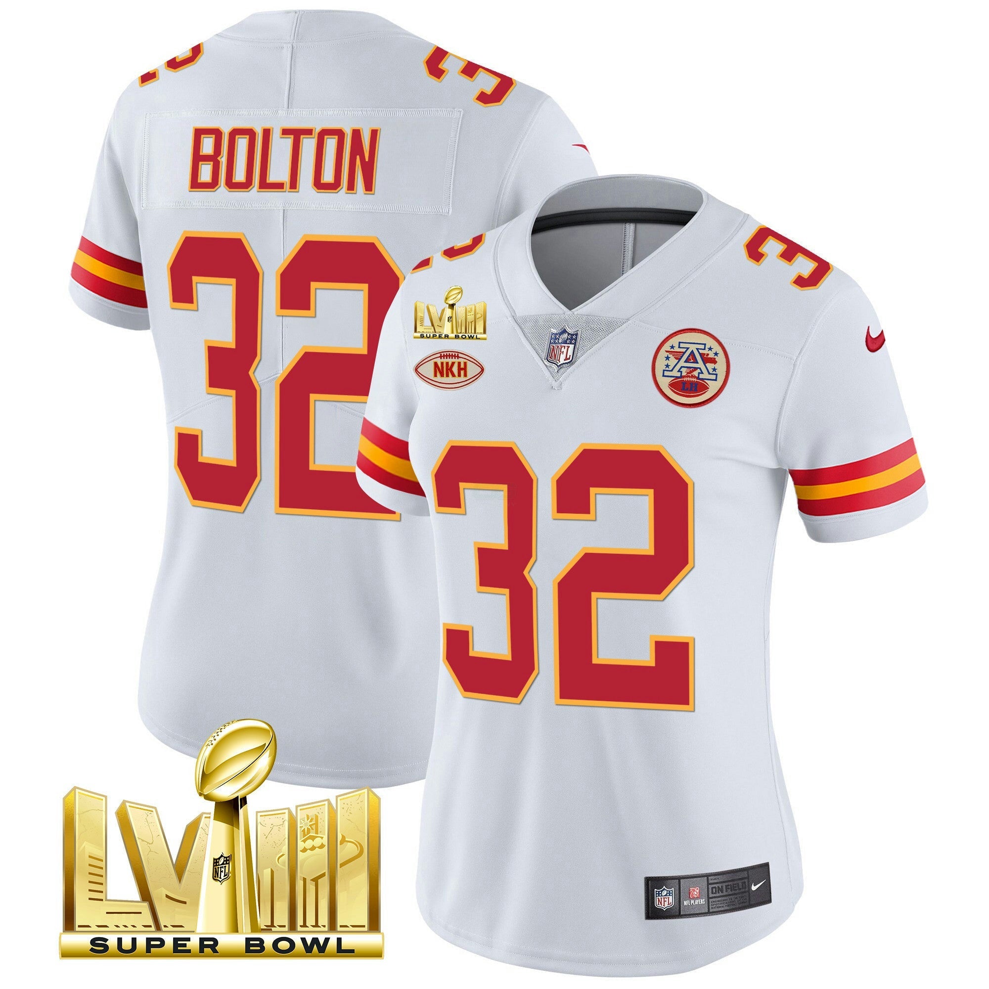 Camisa NFL Women’s Super Bowl LVIII Dourada Patch Vapor Jersey V2
