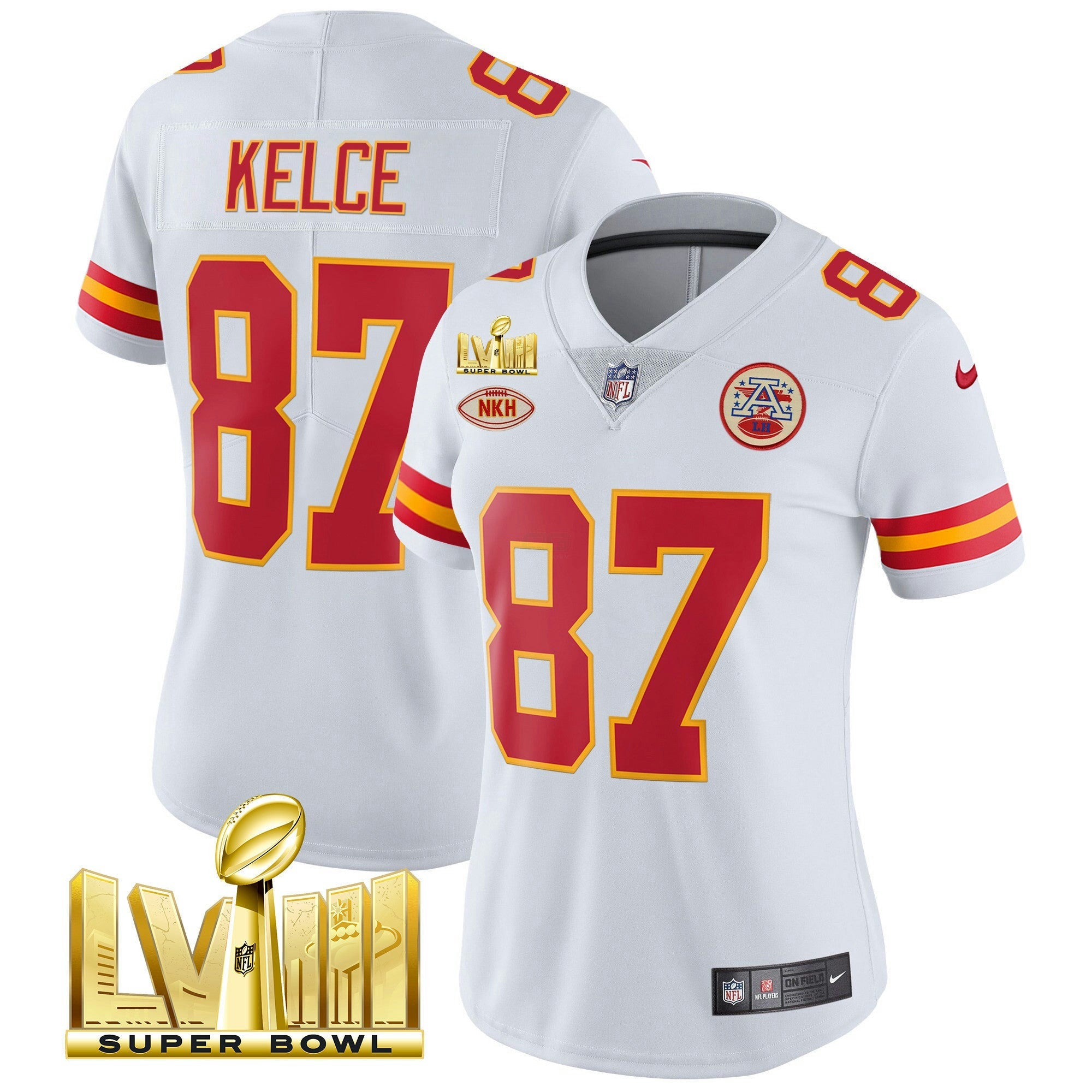 Camisa NFL Women’s Super Bowl LVIII Dourada Patch Vapor Jersey V2