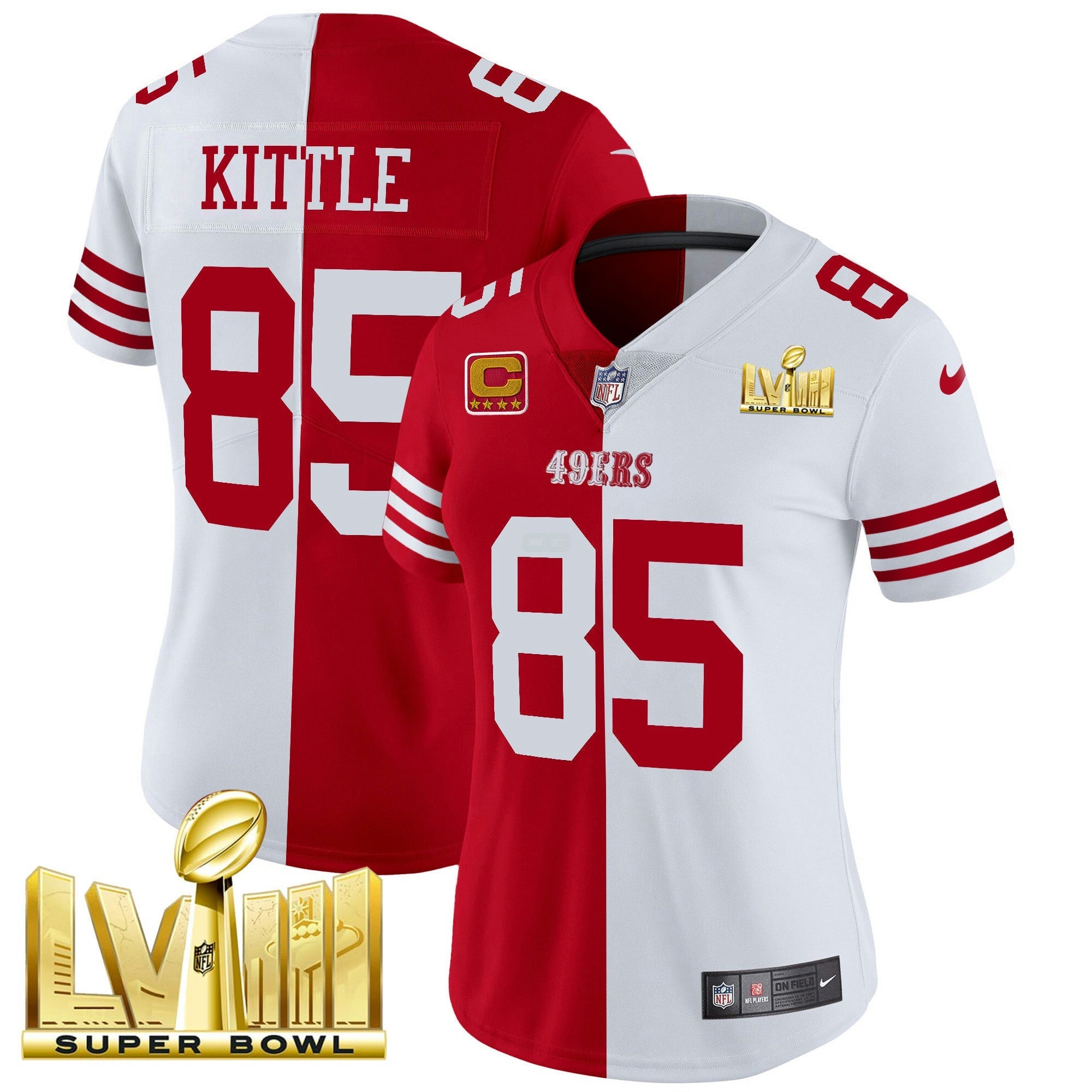 Camisa NFL Women’s Super Bowl LVIII Dourada Patch Vapor Jersey V2