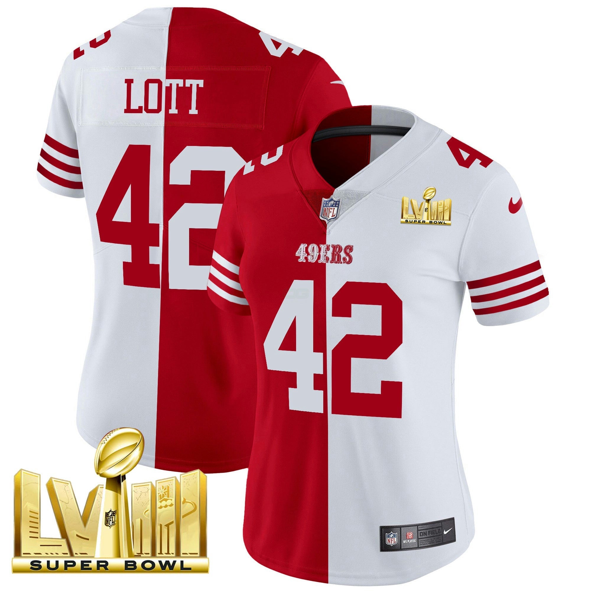 Camisa NFL Women’s Super Bowl LVIII Dourada Patch Vapor Jersey V2
