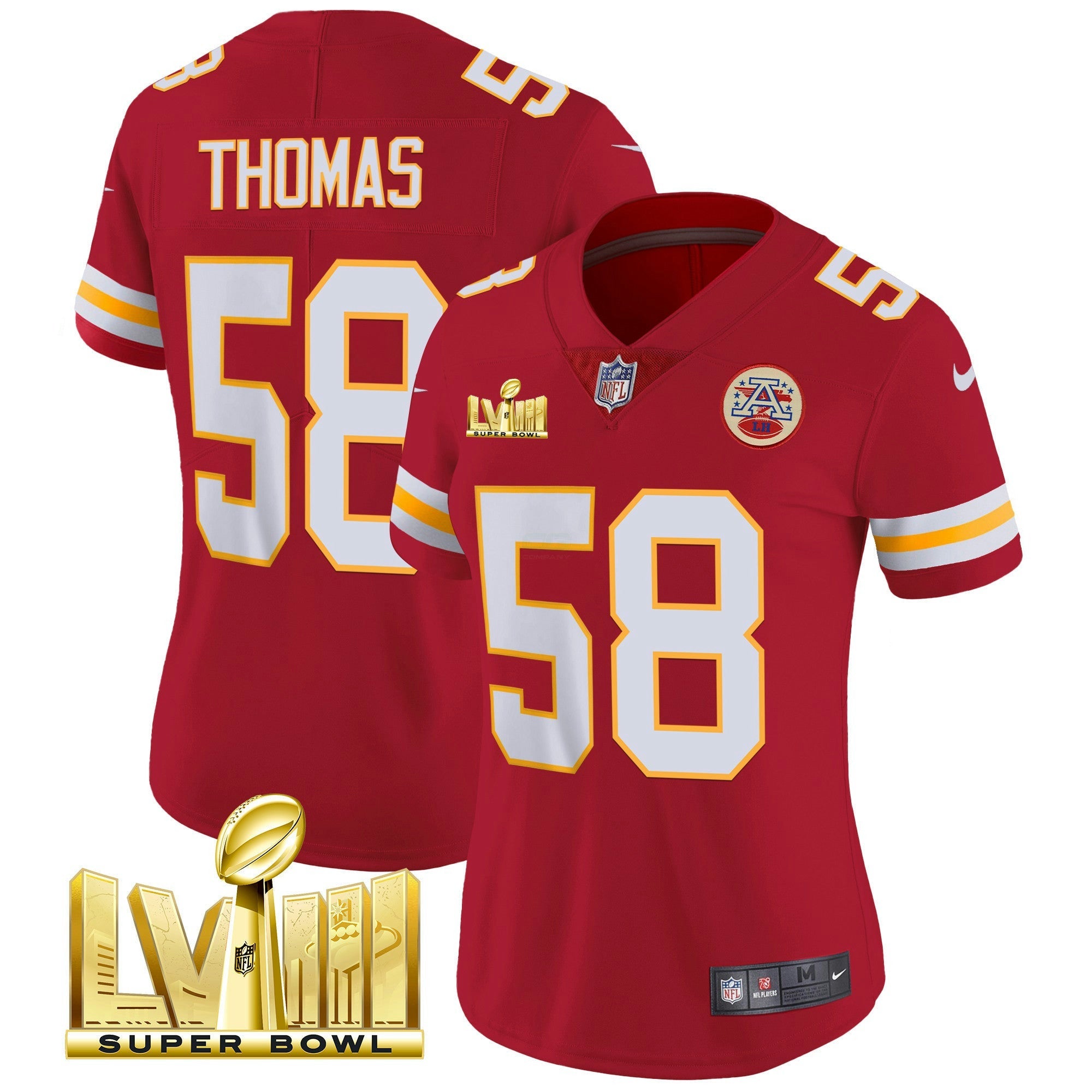 Camisa NFL Women’s Super Bowl LVIII Dourada Patch Vapor Jersey