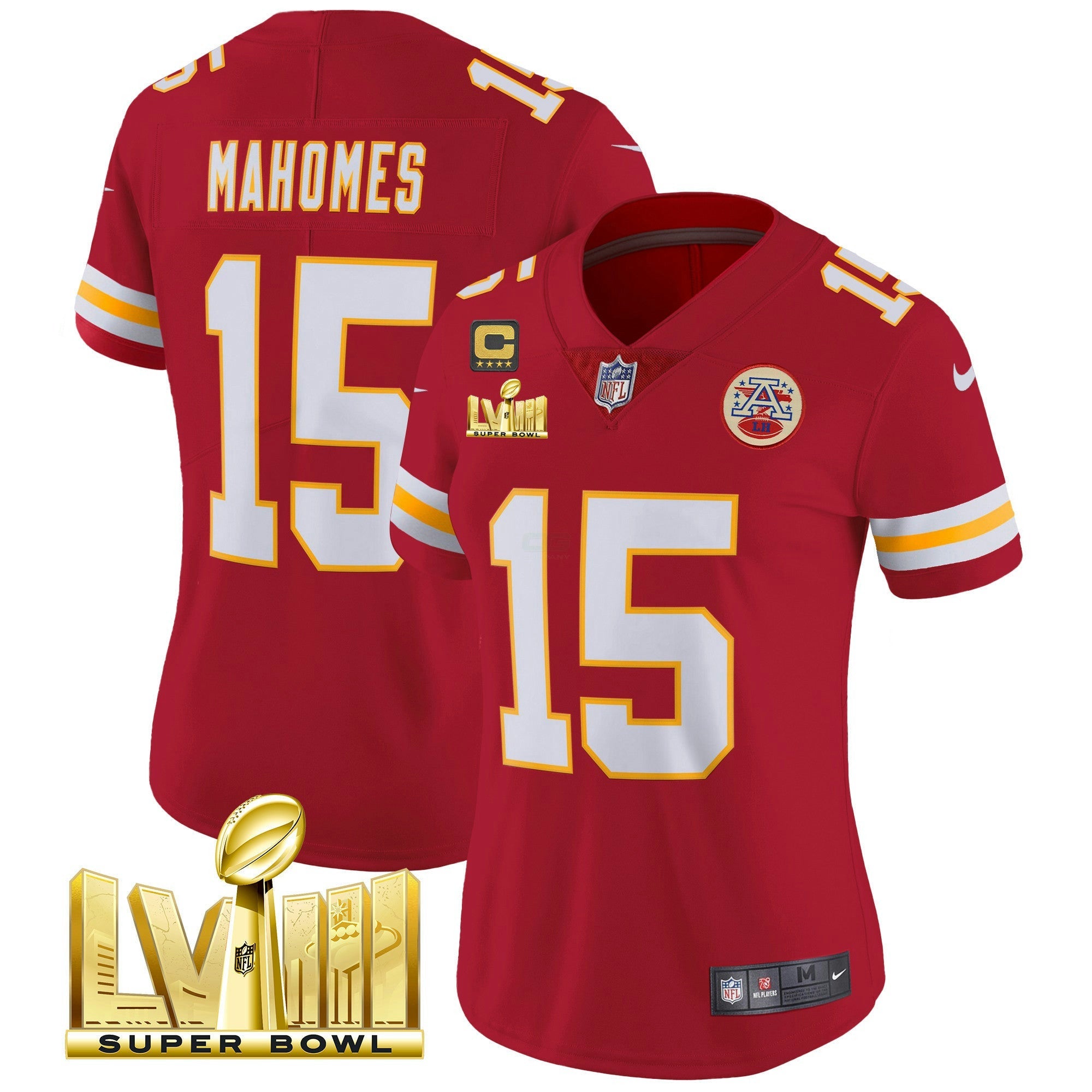 Camisa NFL Women’s Super Bowl LVIII Dourada Patch Vapor Jersey