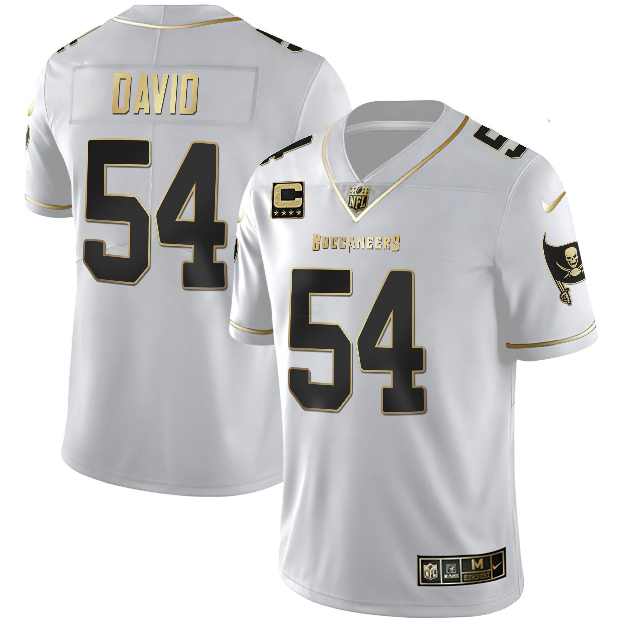 Camisa NFL Women’s Tampa Bay Branca Dourada & Preta Dourada Jersey