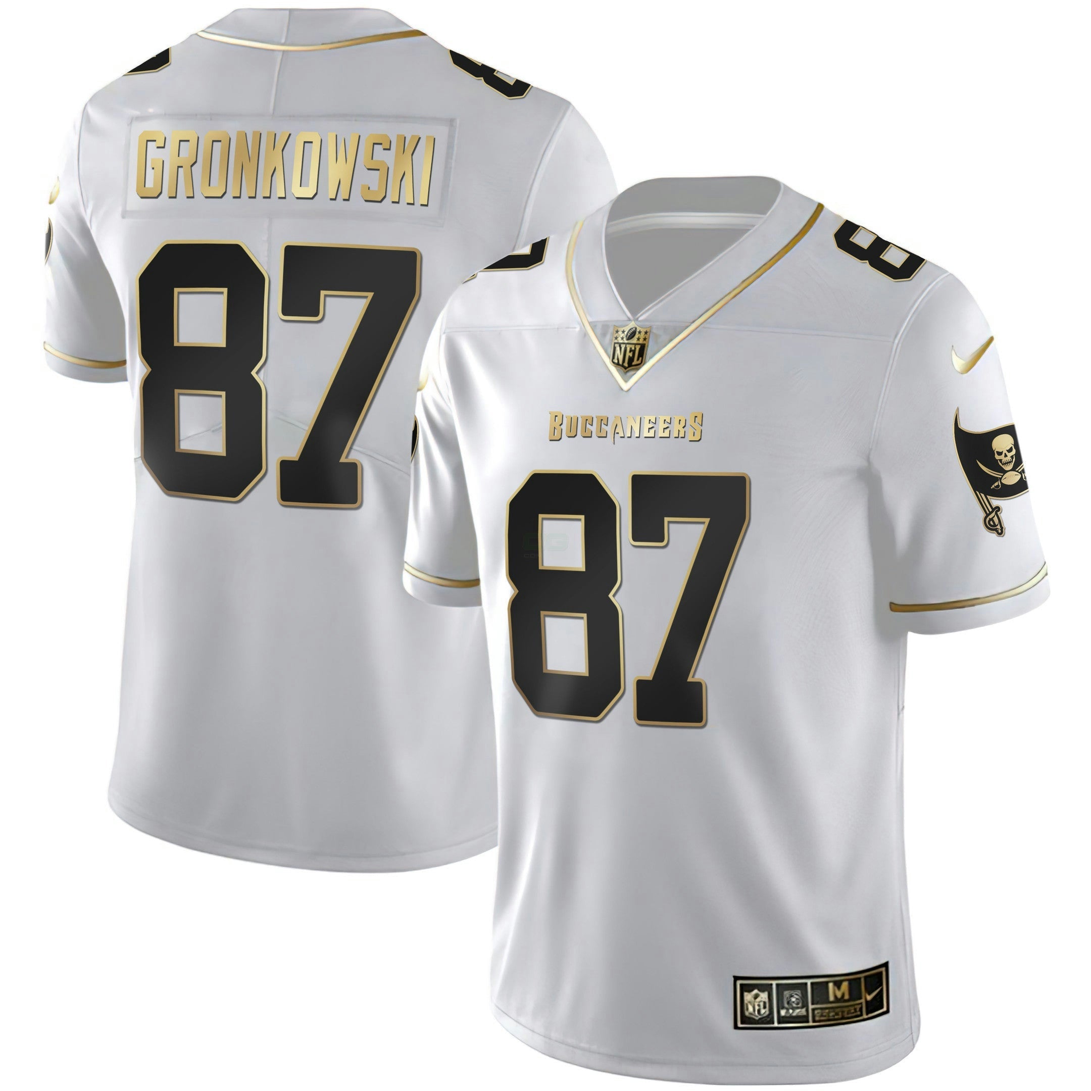 Camisa NFL Women’s Tampa Bay Branca Dourada & Preta Dourada Jersey
