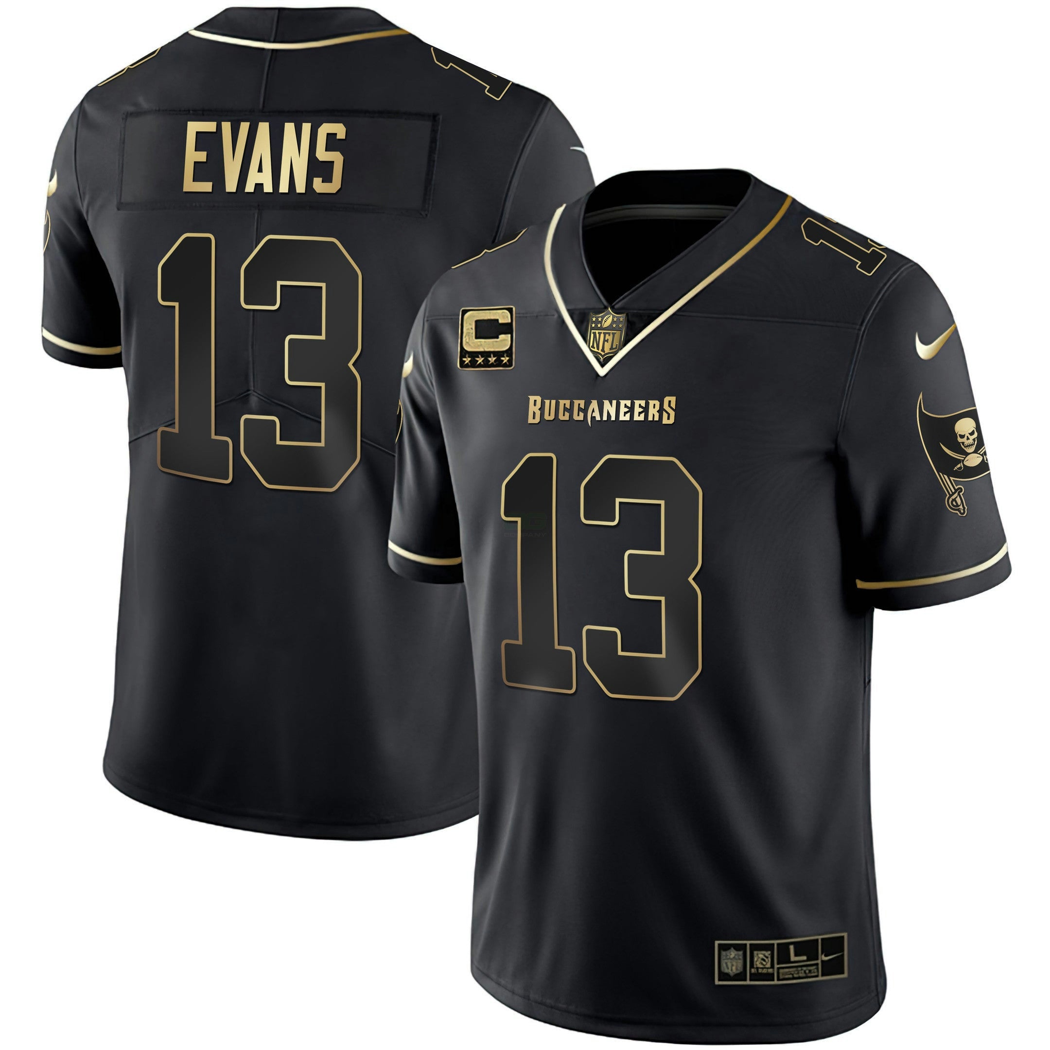 Camisa NFL Women’s Tampa Bay Branca Dourada & Preta Dourada Jersey