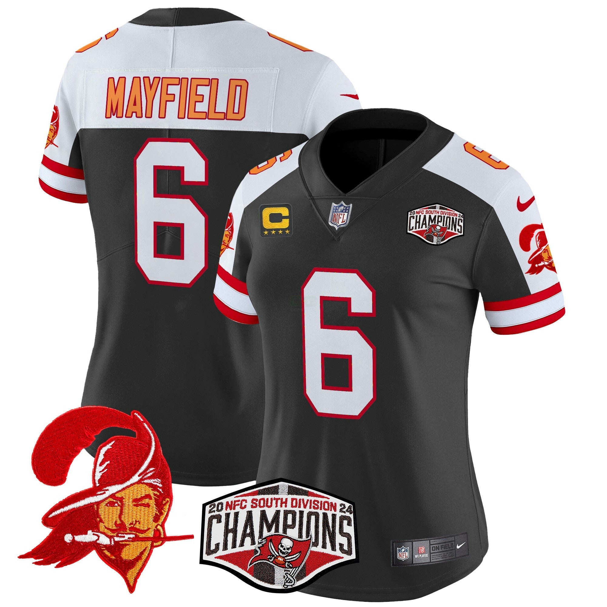 Camisa NFL Women’s Tampa Bay Creamsicle 2024 NFC South Division Champions Patch Vapor Limited Jersey