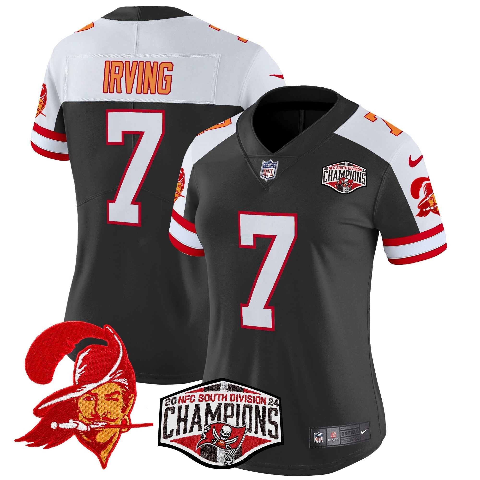Camisa NFL Women’s Tampa Bay Creamsicle 2024 NFC South Division Champions Patch Vapor Limited Jersey