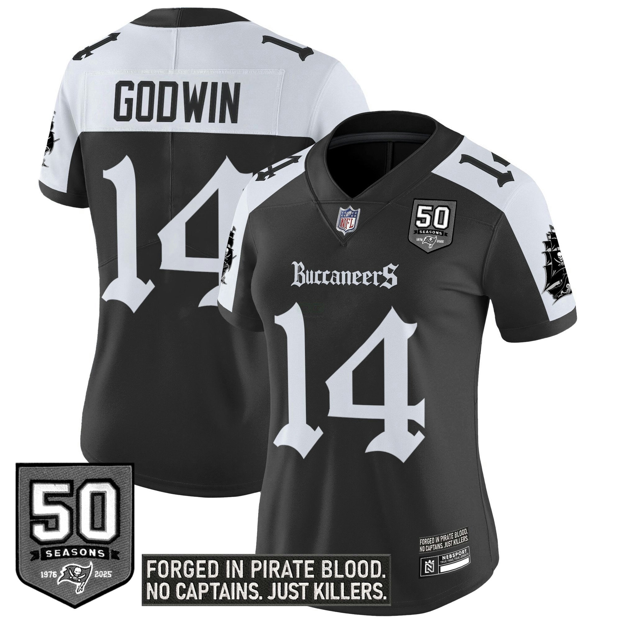 Camisa NFL Women’s Tampa Bay ‘Gothic Pirate Shadows Edition’ Vapor Limited Jersey