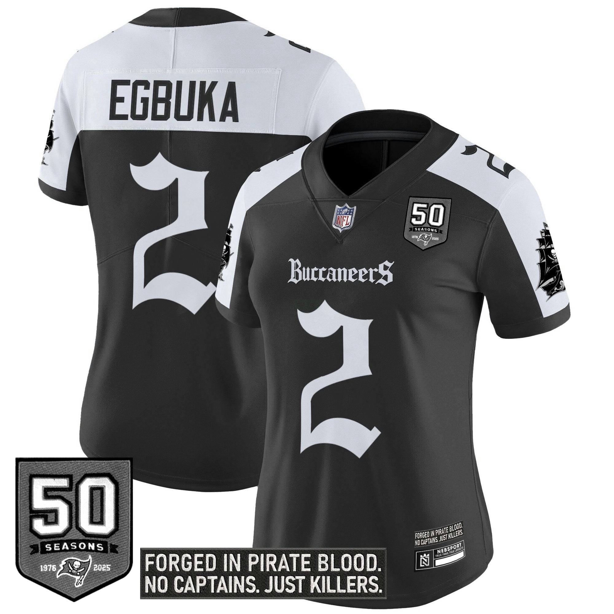 Camisa NFL Women’s Tampa Bay ‘Gothic Pirate Shadows Edition’ Vapor Limited Jersey