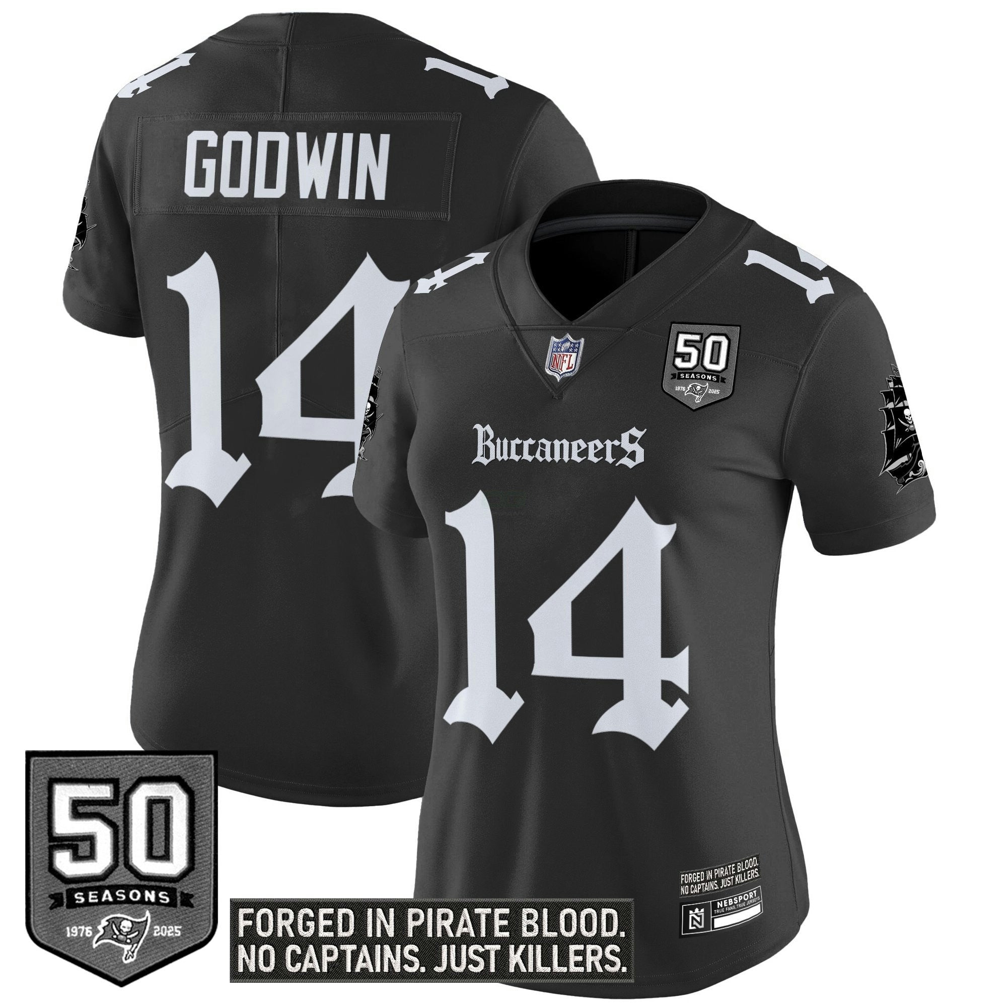 Camisa NFL Women’s Tampa Bay ‘Gothic Pirate Shadows Edition’ Vapor Limited Jersey