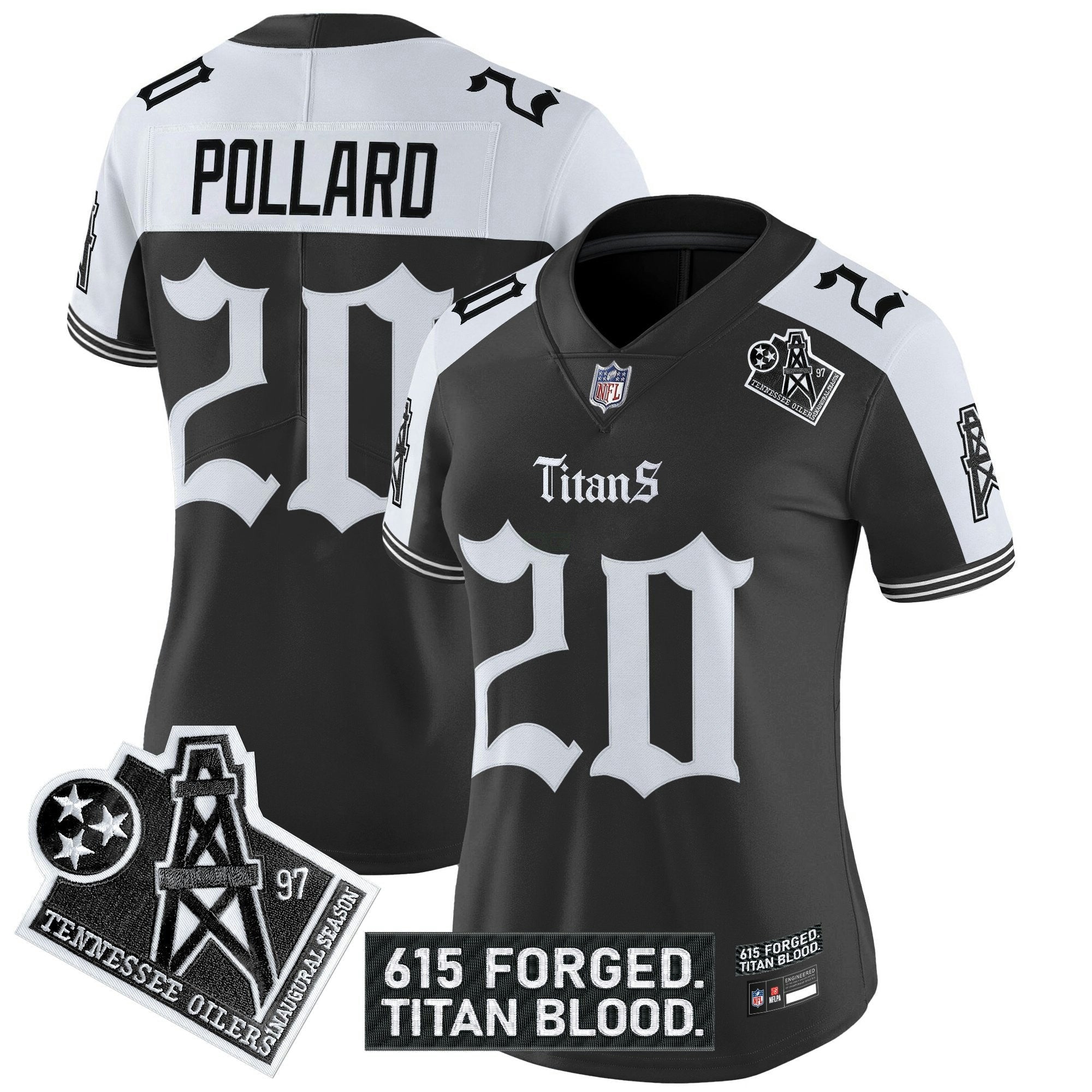 Camisa NFL Women’s Tennessee ‘Titan Gothic Shadows Drop’ Vapor Limited Jersey