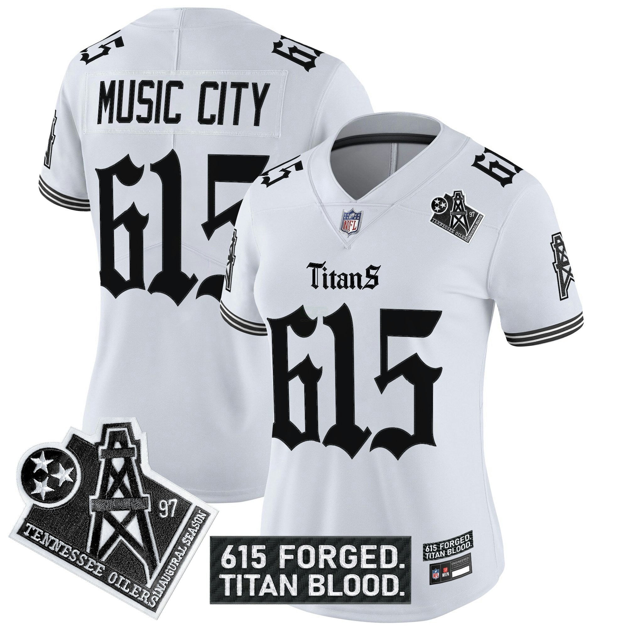 Camisa NFL Women’s Tennessee ‘Titan Gothic Shadows Drop’ Vapor Limited Jersey