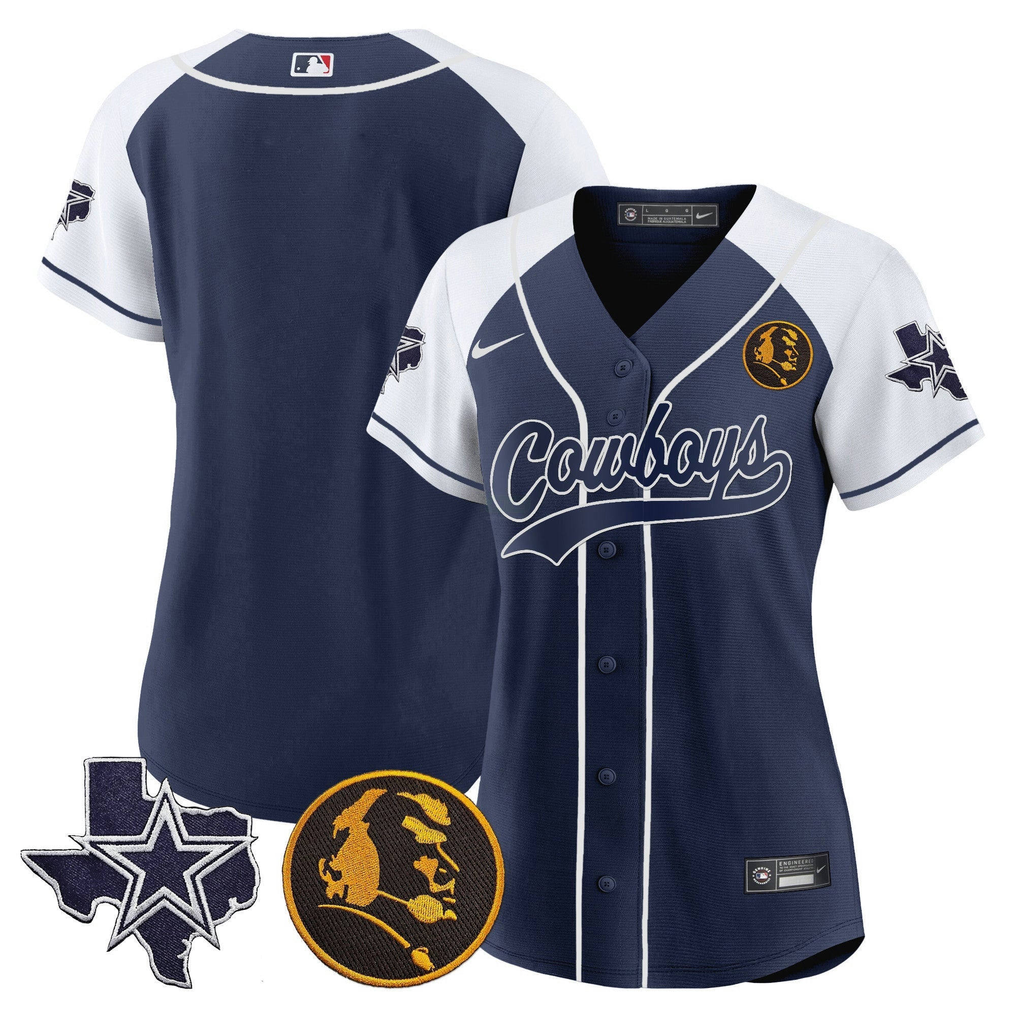 Camisa NFL Women’s Texas & John Madden Patch Jersey
