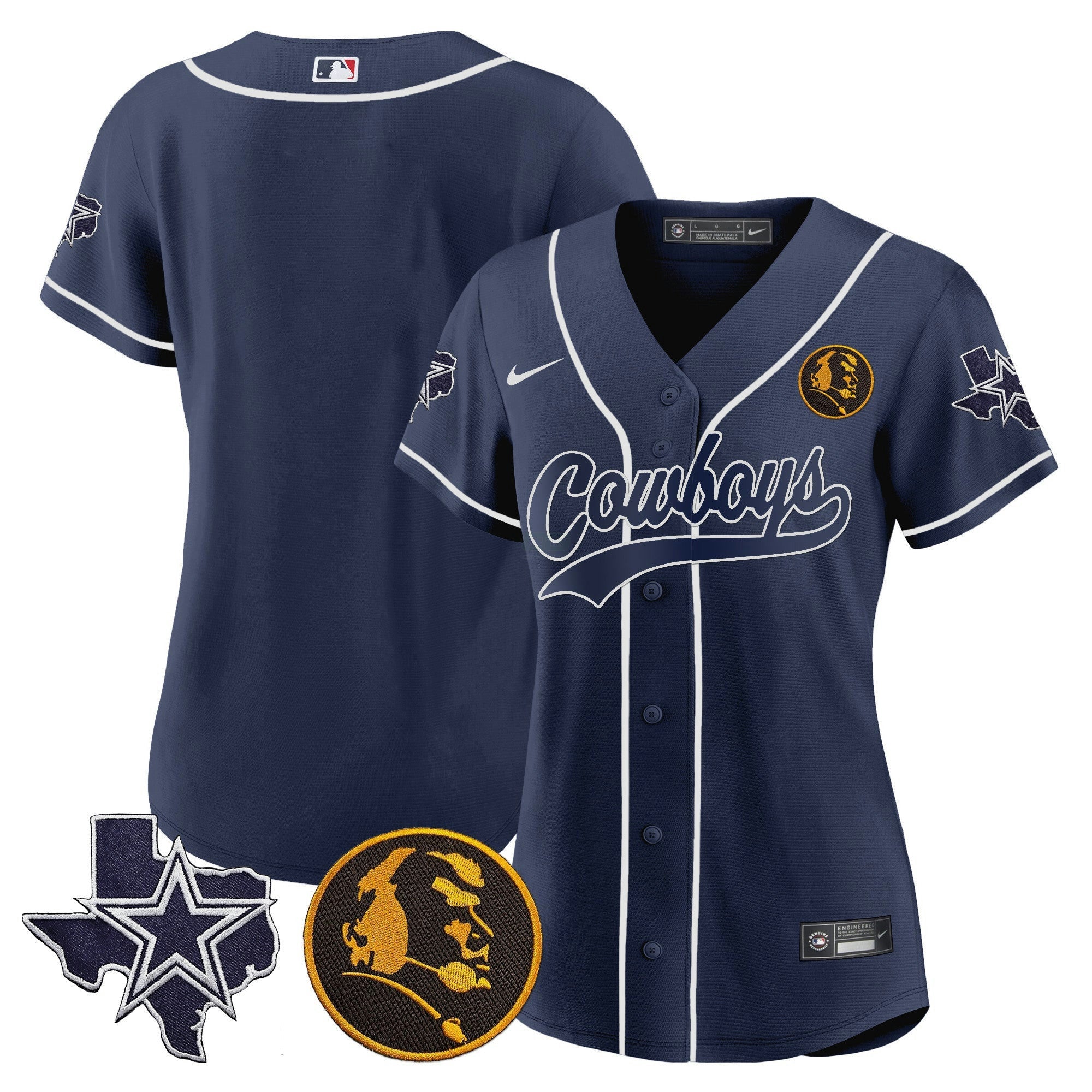 Camisa NFL Women’s Texas & John Madden Patch Jersey