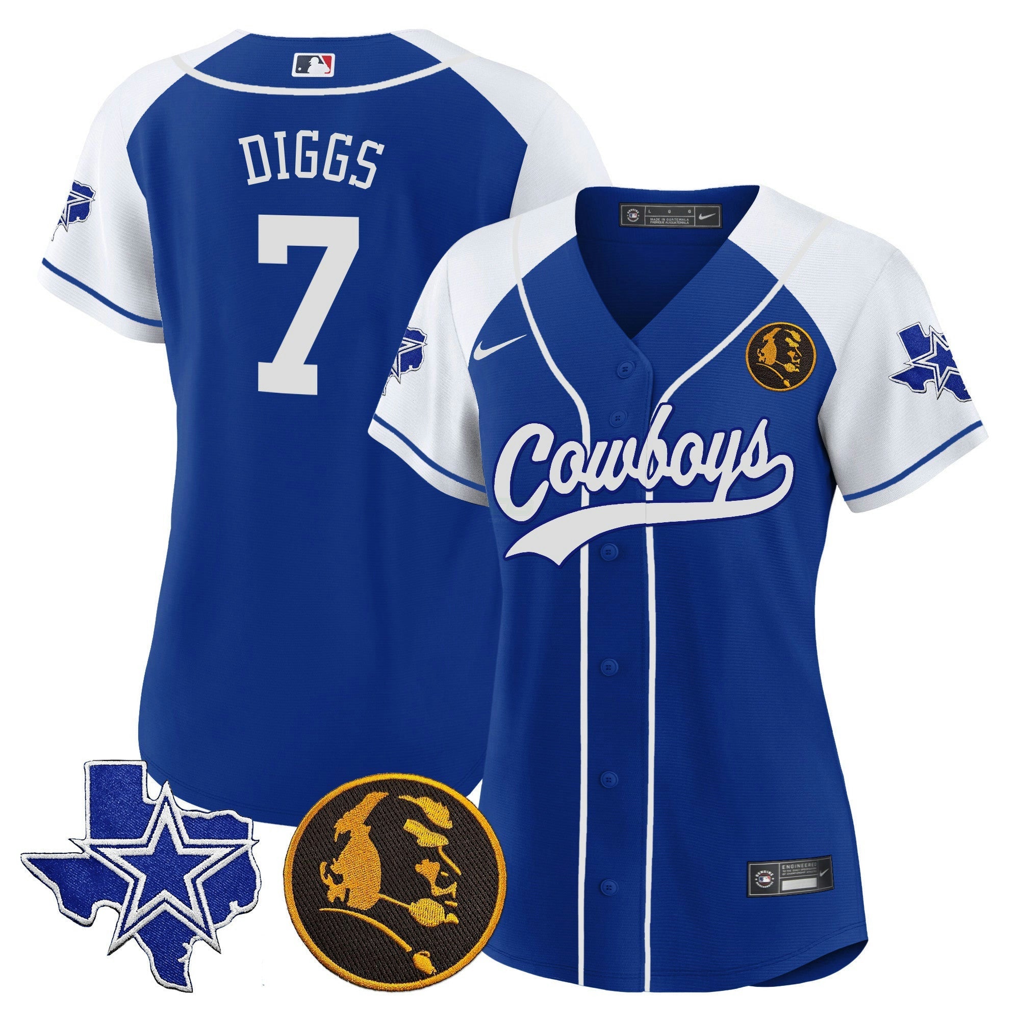 Camisa NFL Women’s Texas & John Madden Patch Jersey