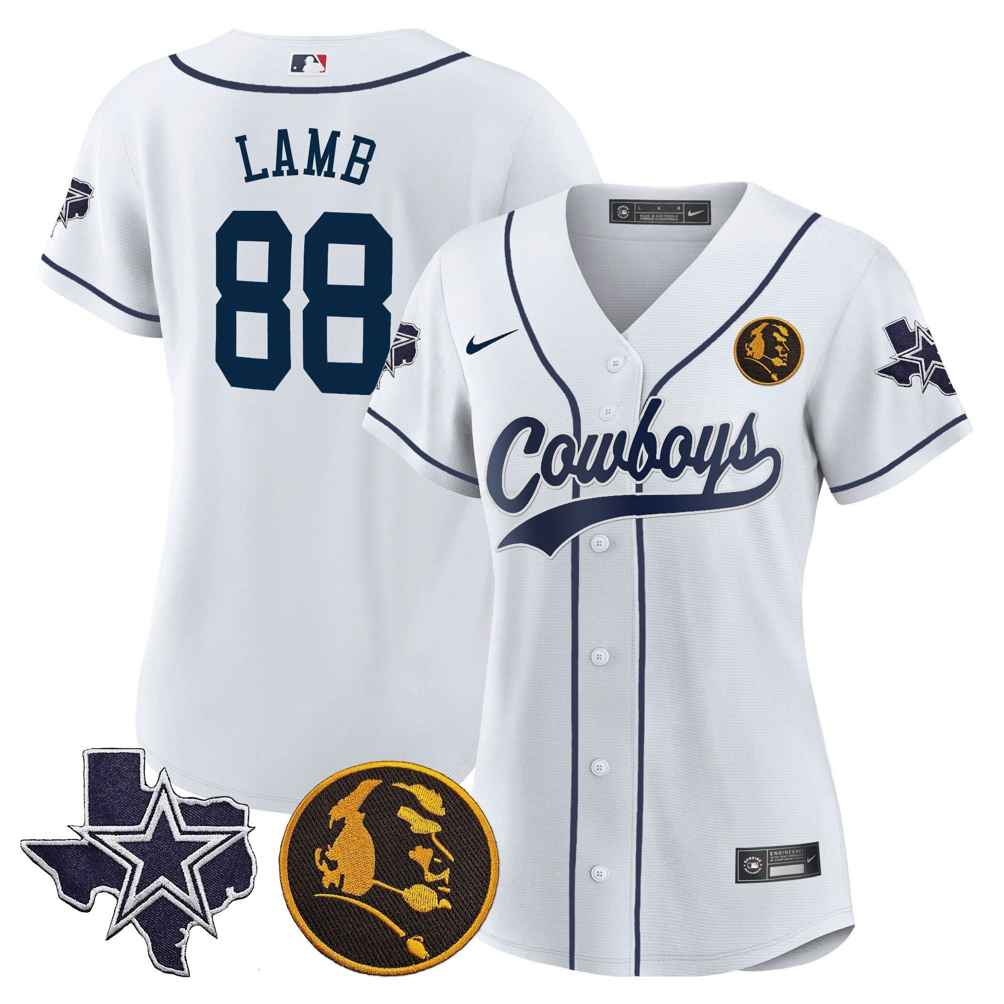 Camisa NFL Women’s Texas & John Madden Patch Jersey