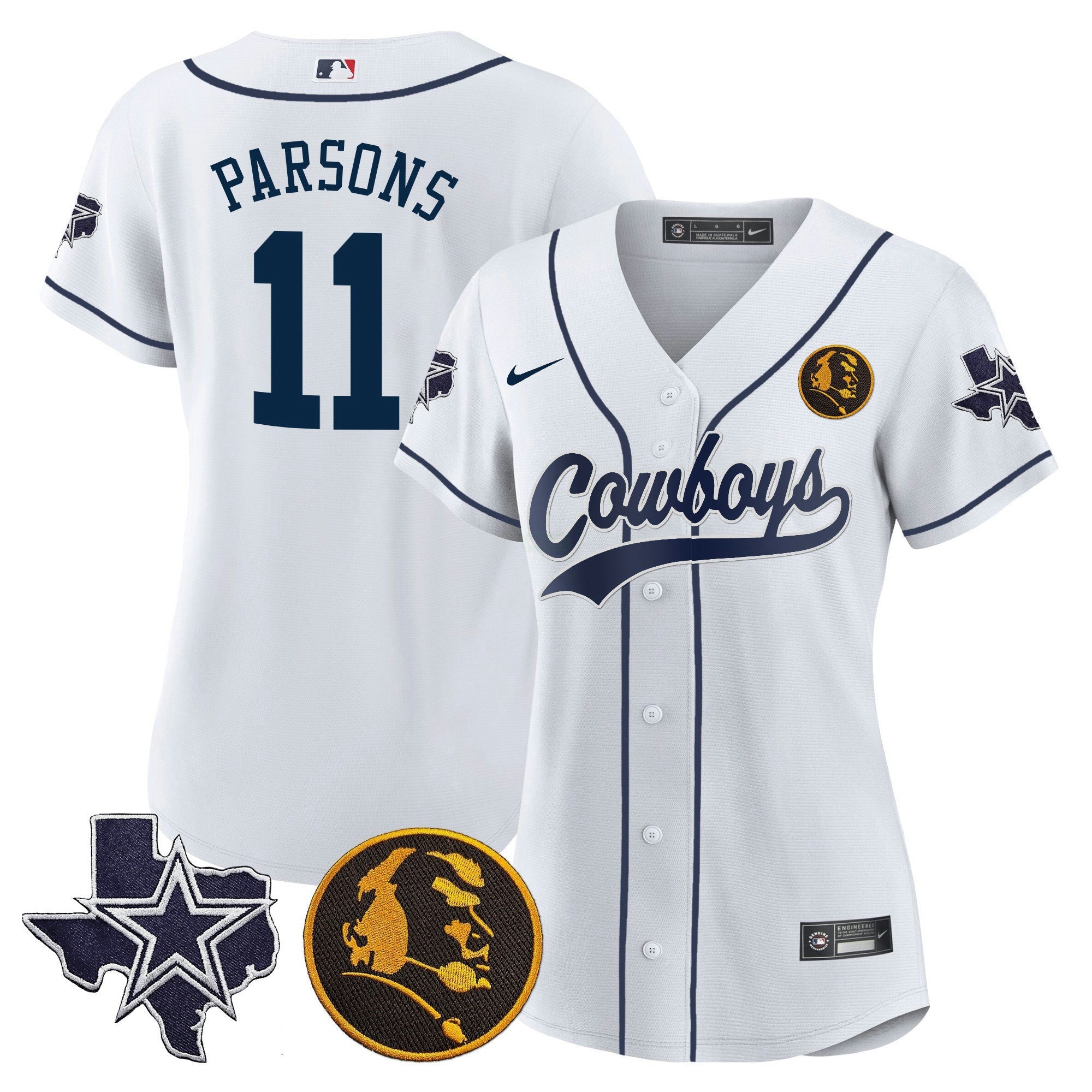 Camisa NFL Women’s Texas & John Madden Patch Jersey