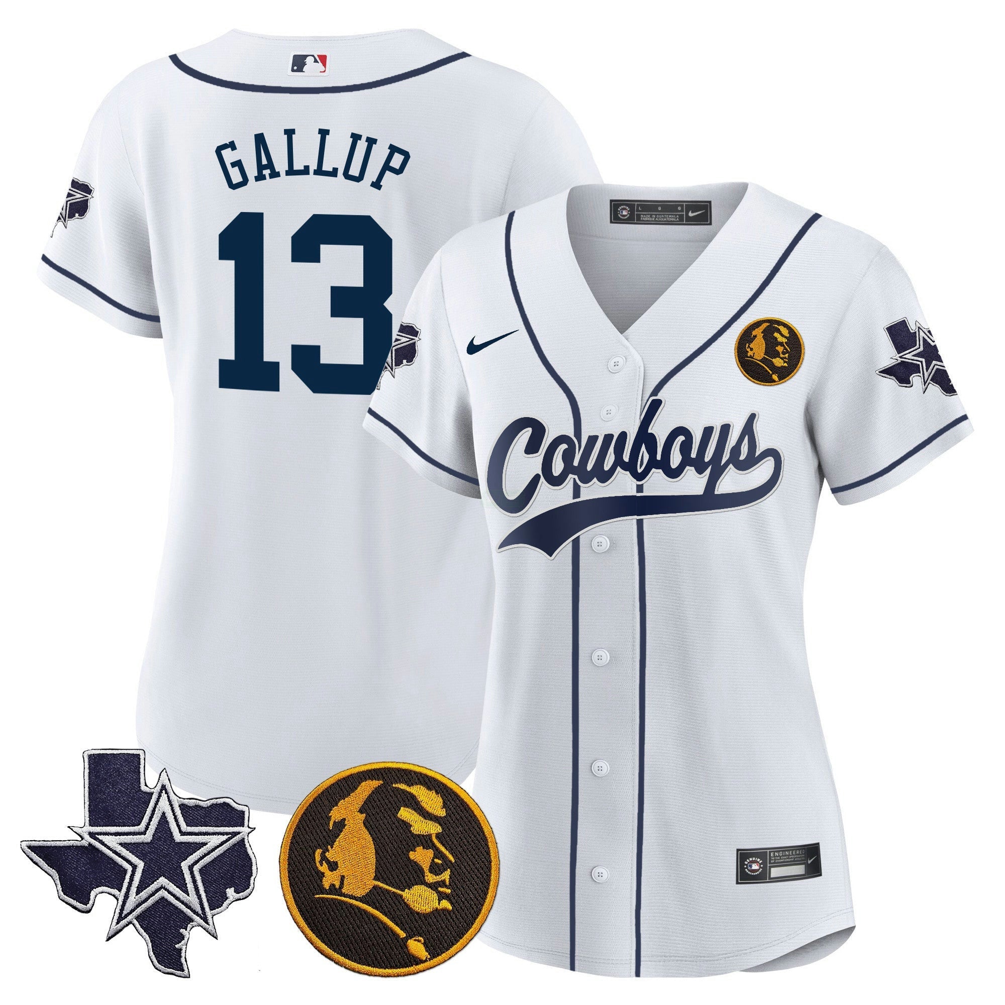 Camisa NFL Women’s Texas & John Madden Patch Jersey