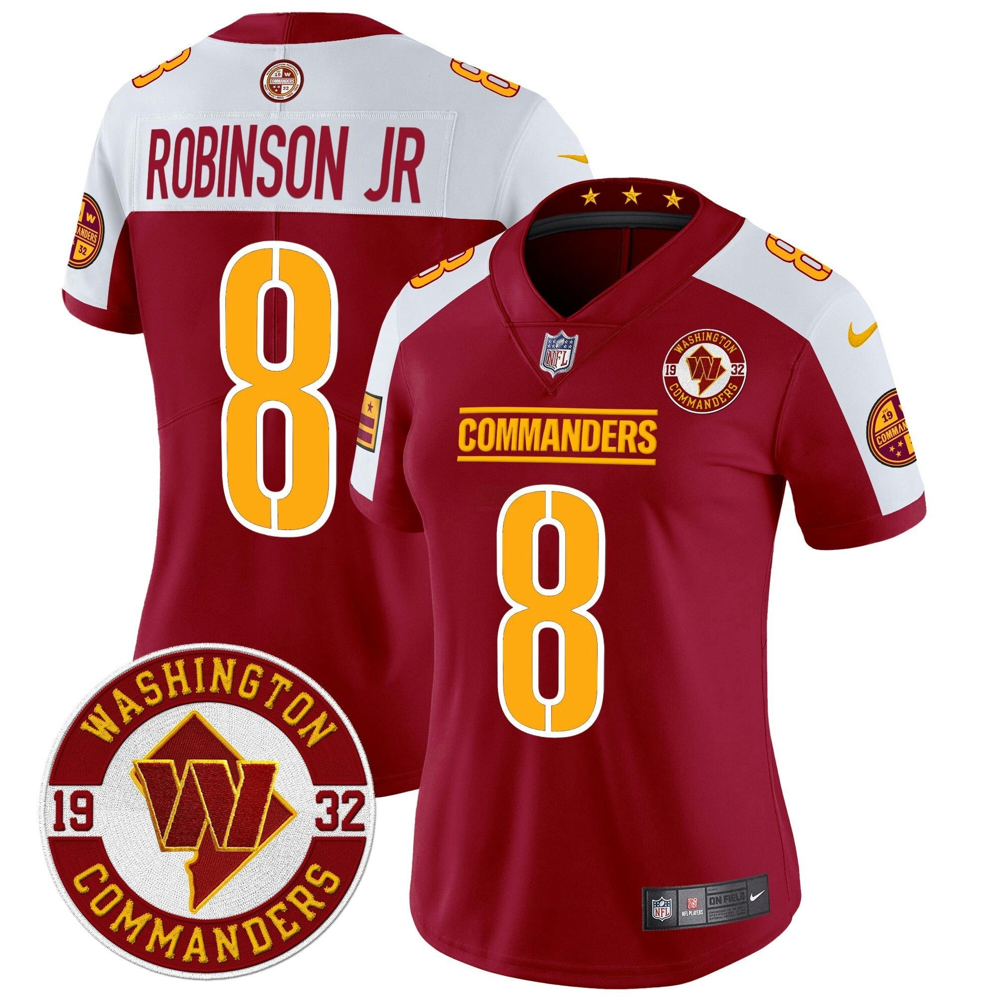 Camisa NFL Women’s Washington 2024 Vapor Limited Jersey – Est. 1932 Patch