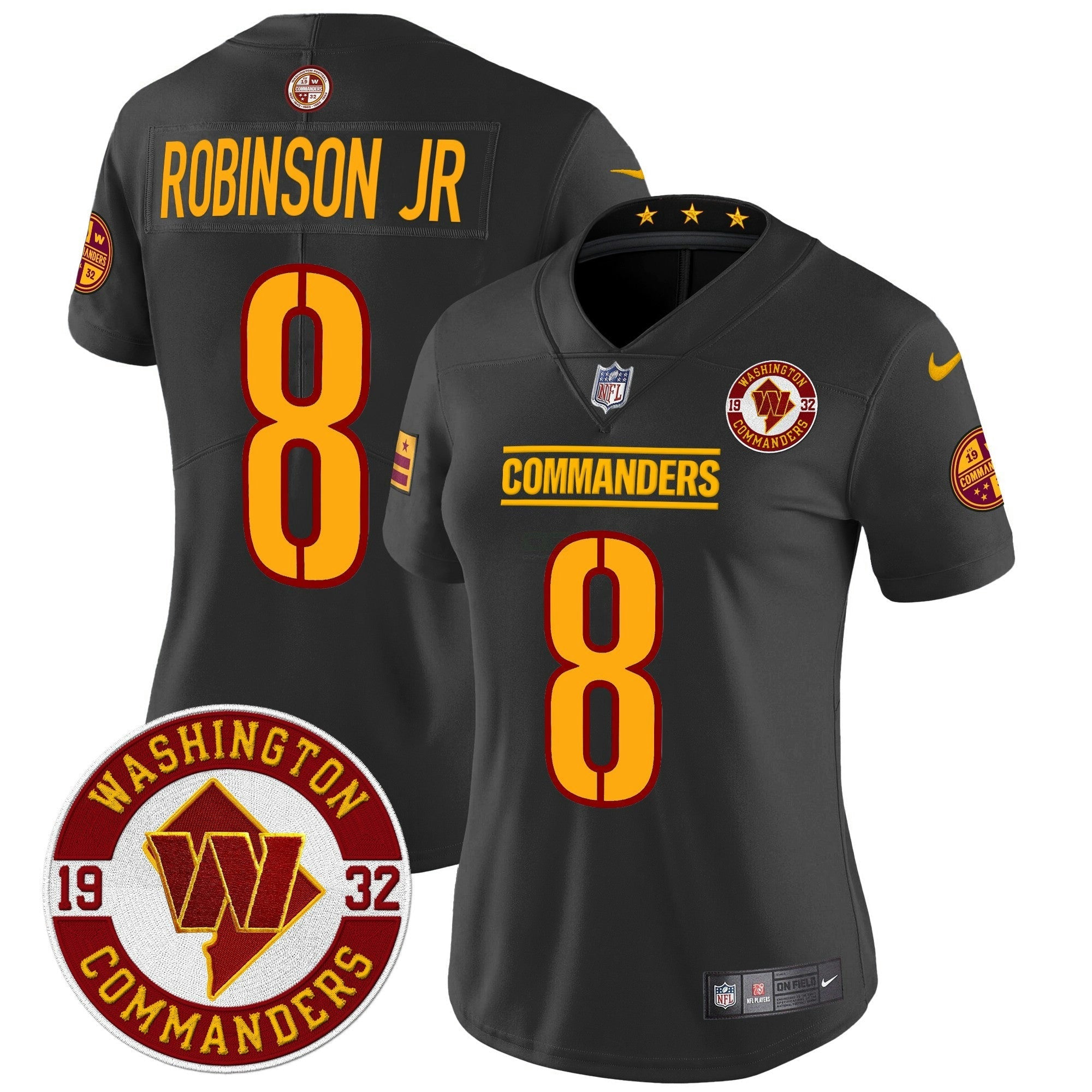 Camisa NFL Women’s Washington 2024 Vapor Limited Jersey – Est. 1932 Patch