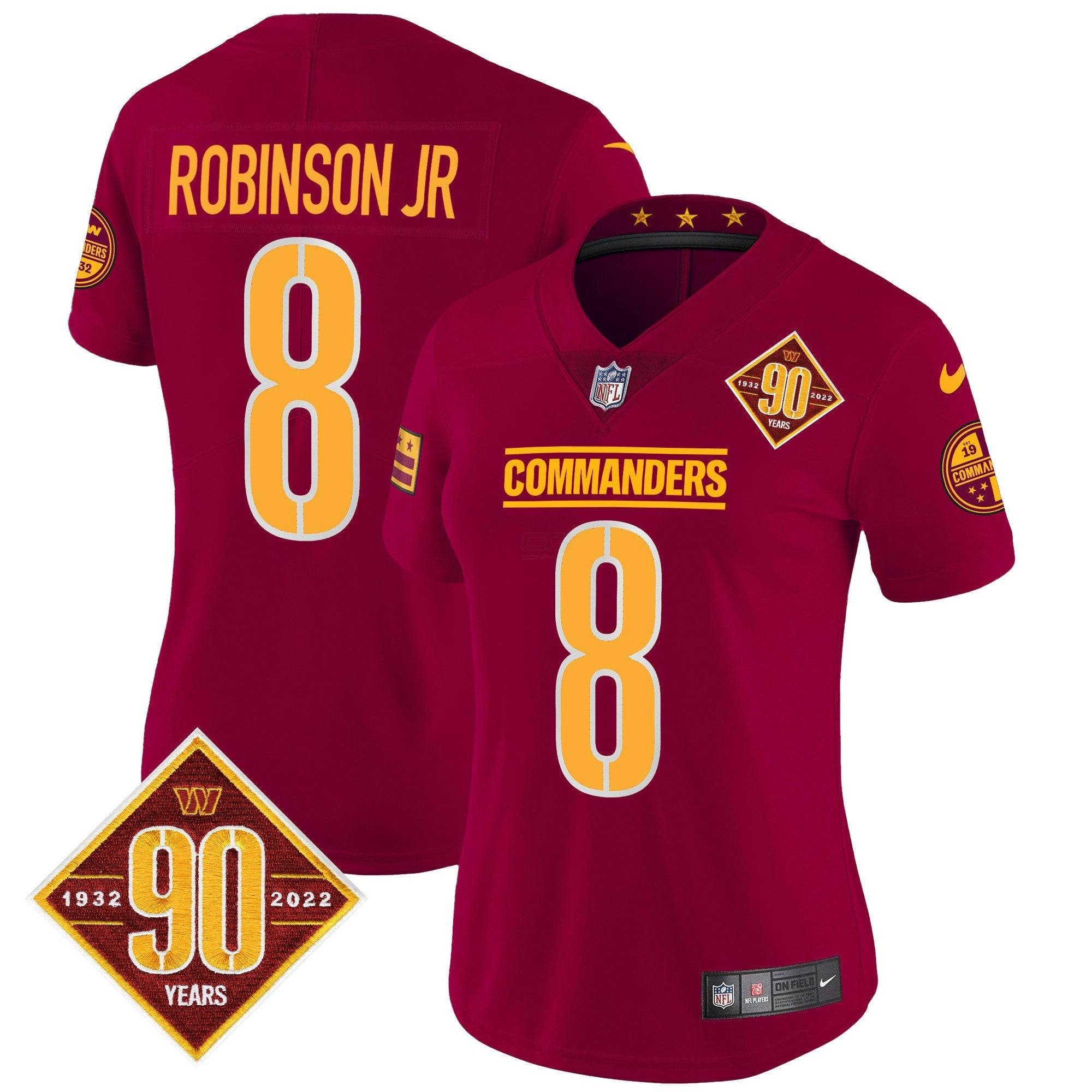 Camisa NFL Women’s Washington 90th Anniversary Patch Vapor Jersey