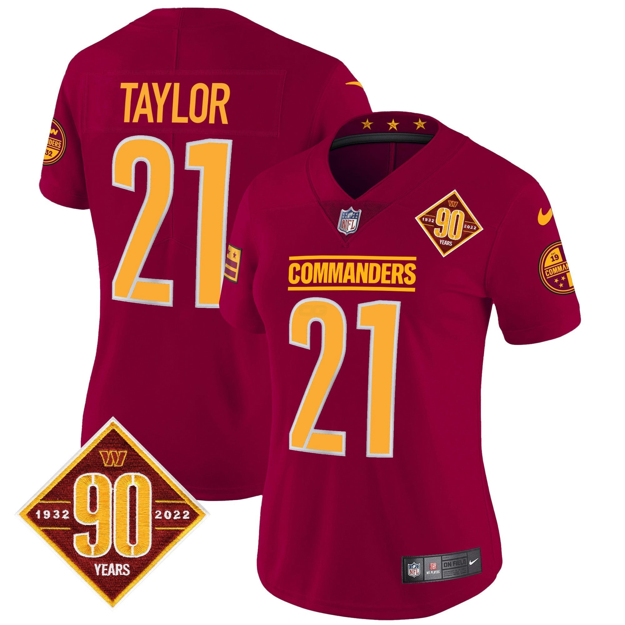 Camisa NFL Women’s Washington 90th Anniversary Patch Vapor Jersey