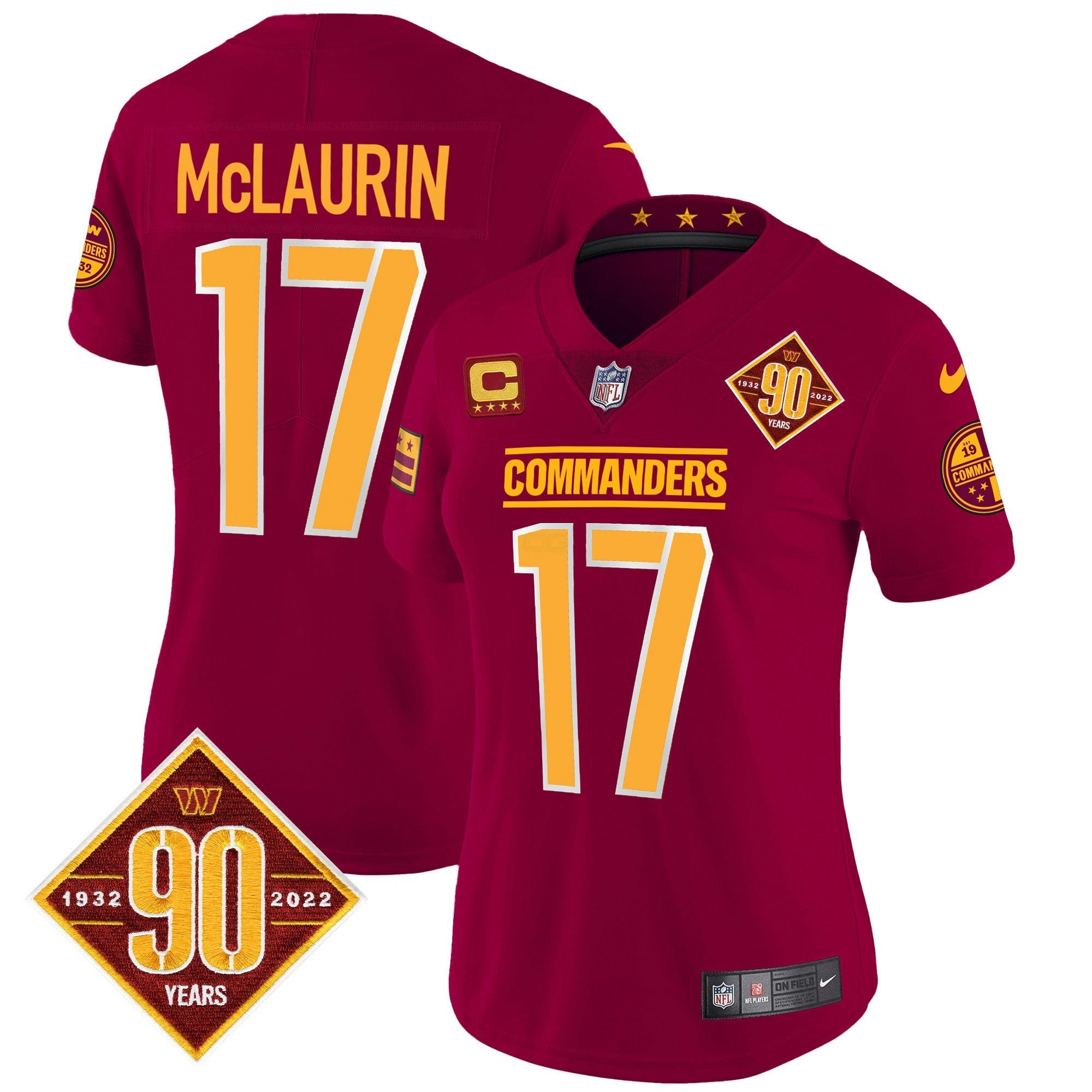 Camisa NFL Women’s Washington 90th Anniversary Patch Vapor Jersey
