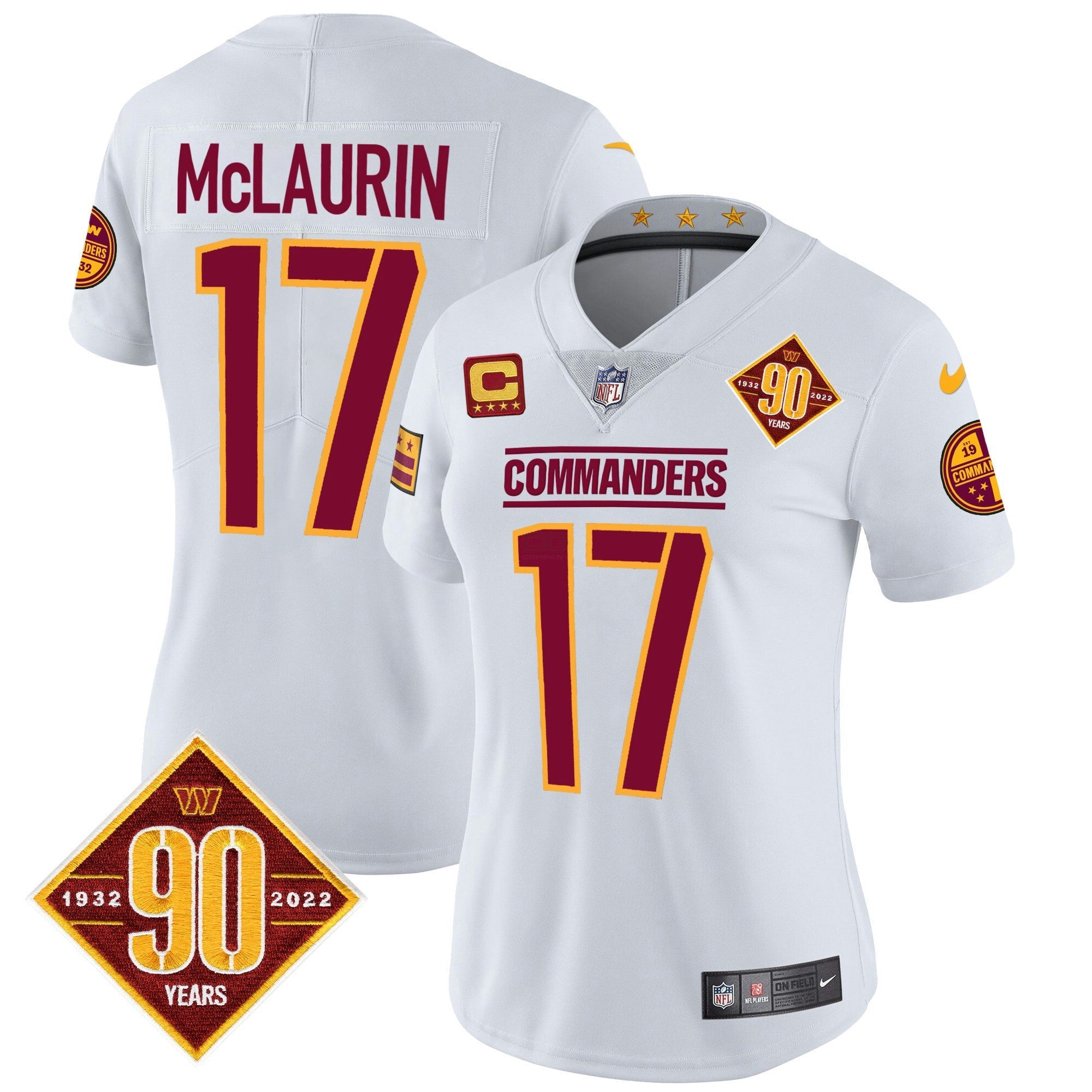 Camisa NFL Women’s Washington 90th Anniversary Patch Vapor Jersey
