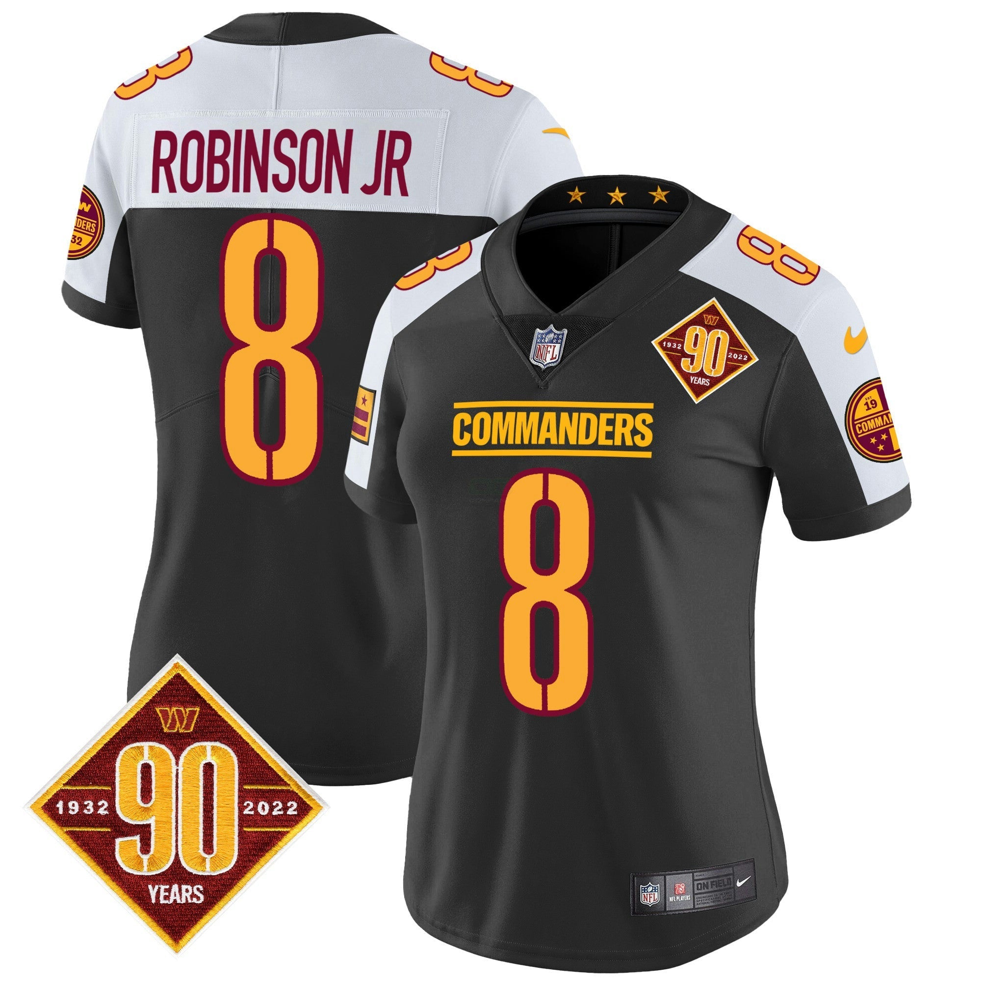 Camisa NFL Women’s Washington 90th Anniversary Patch Vapor Jersey