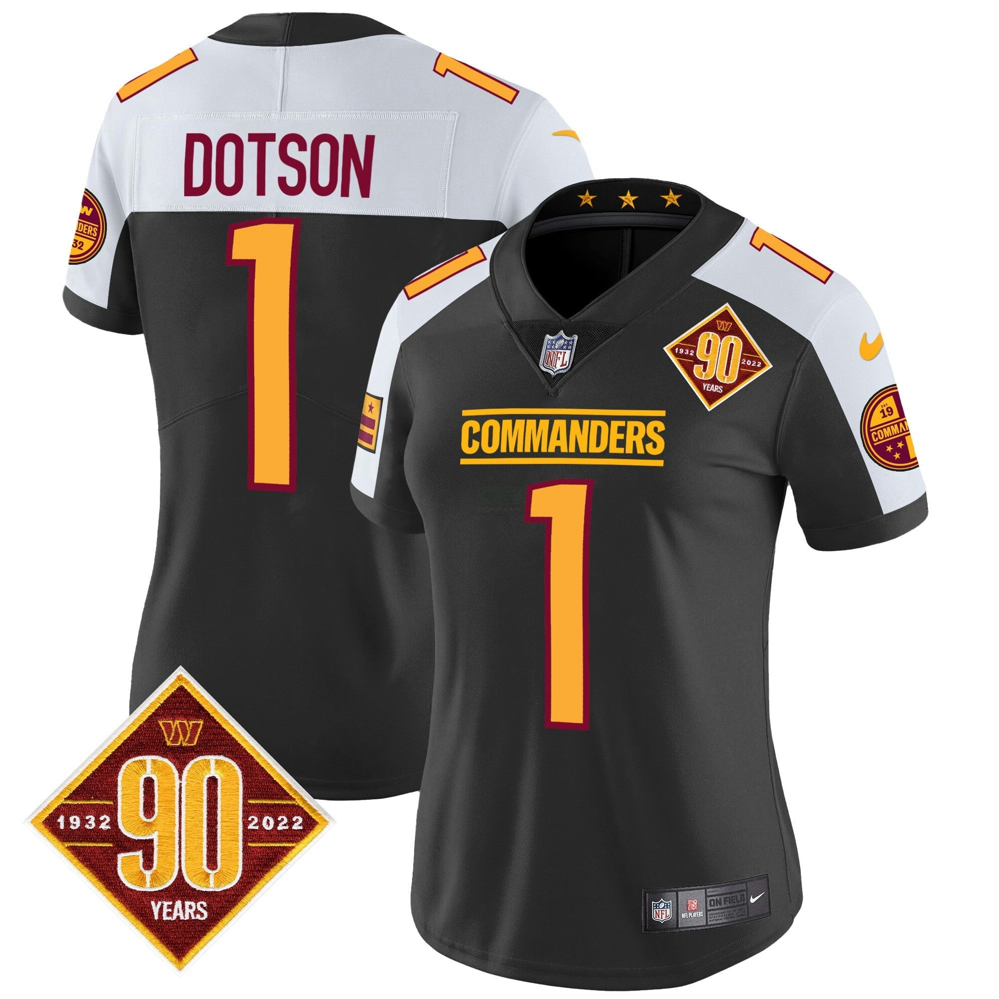 Camisa NFL Women’s Washington 90th Anniversary Patch Vapor Jersey