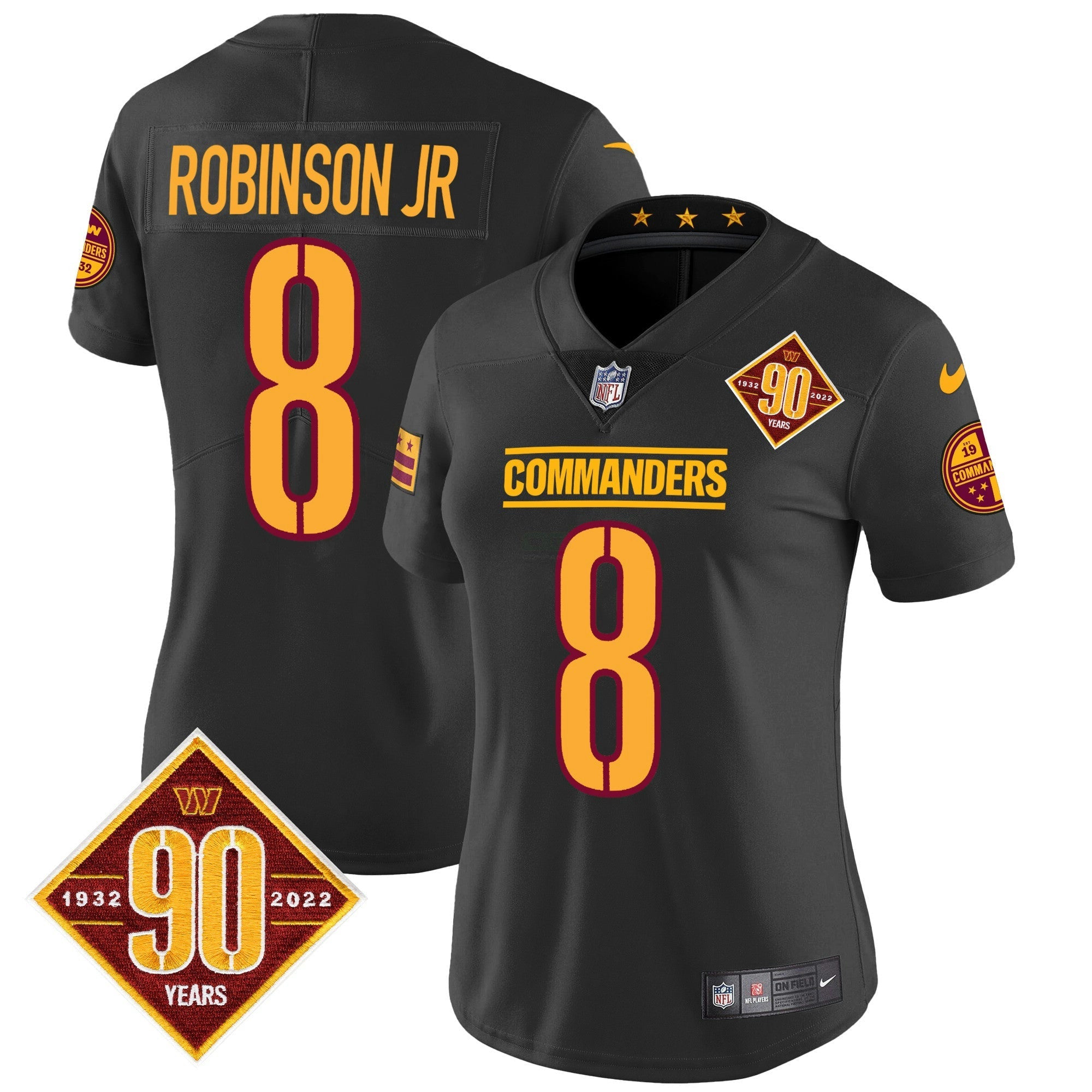 Camisa NFL Women’s Washington 90th Anniversary Patch Vapor Jersey