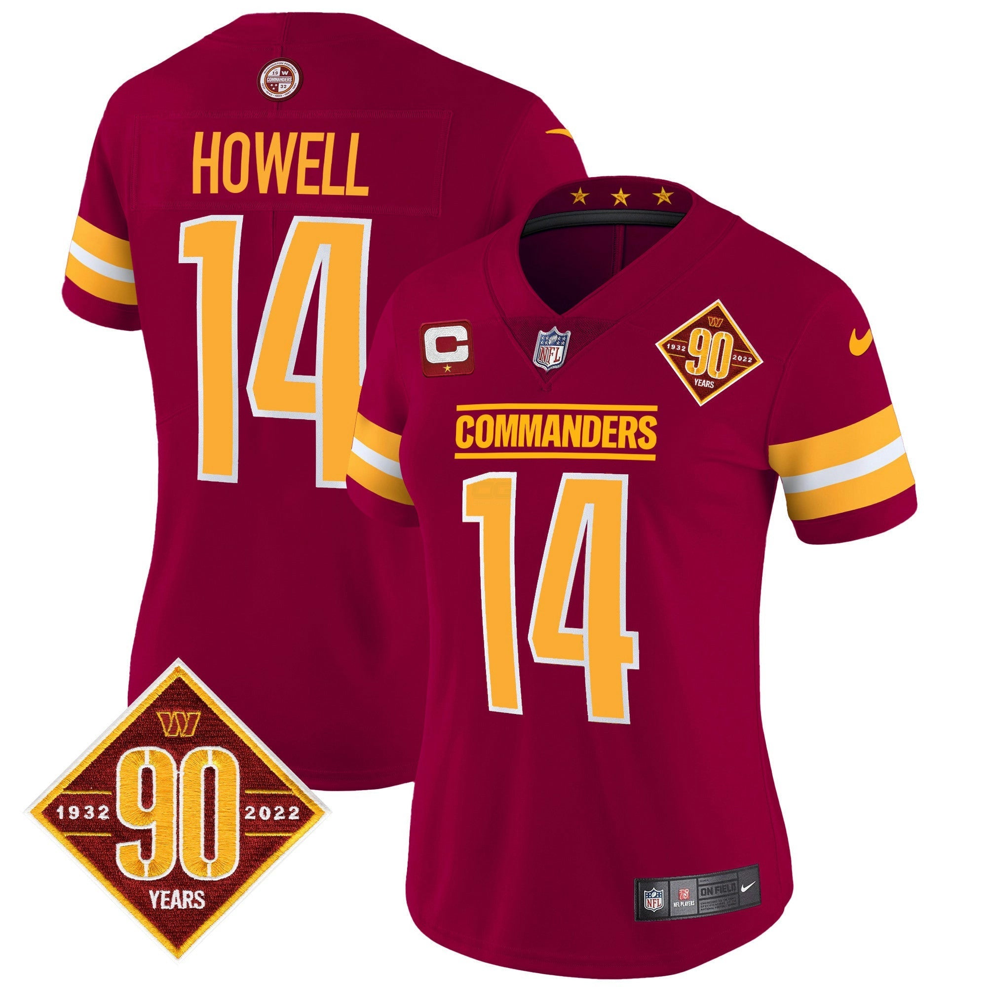 Camisa NFL Women’s Washington 90th Anniversary Patch Vapor Jersey V2