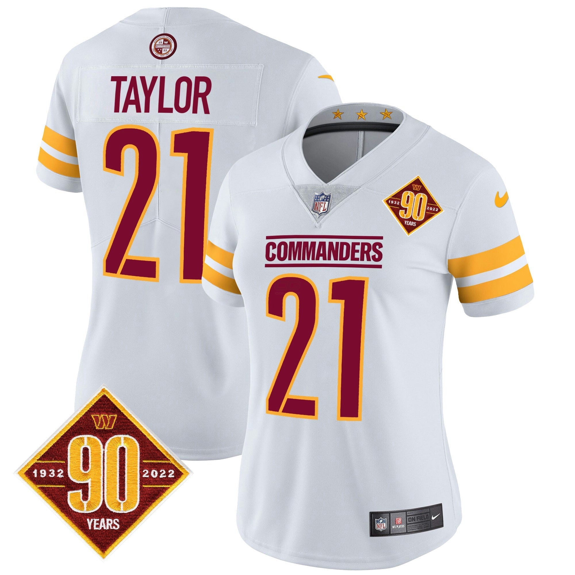 Camisa NFL Women’s Washington 90th Anniversary Patch Vapor Jersey V2