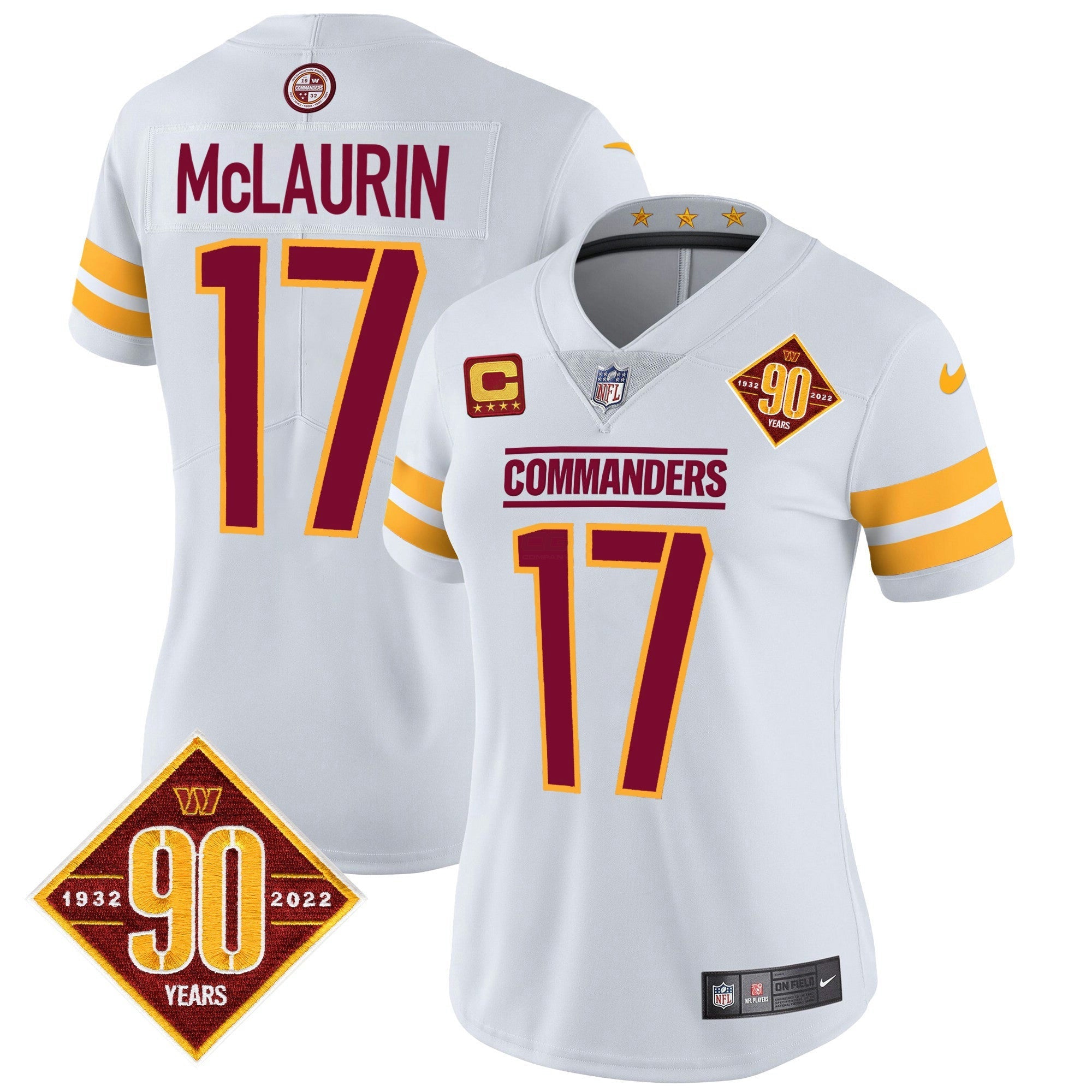 Camisa NFL Women’s Washington 90th Anniversary Patch Vapor Jersey V2
